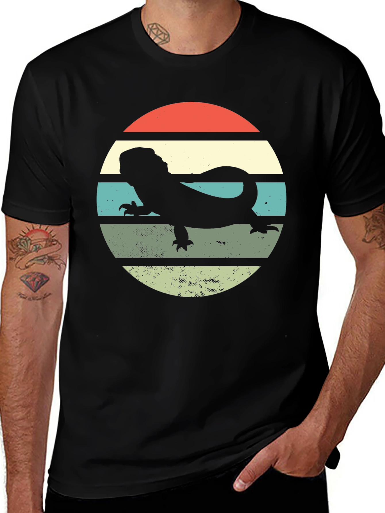 Variant 15 of Retro Bearded Dragon Sunset T-Shirt
