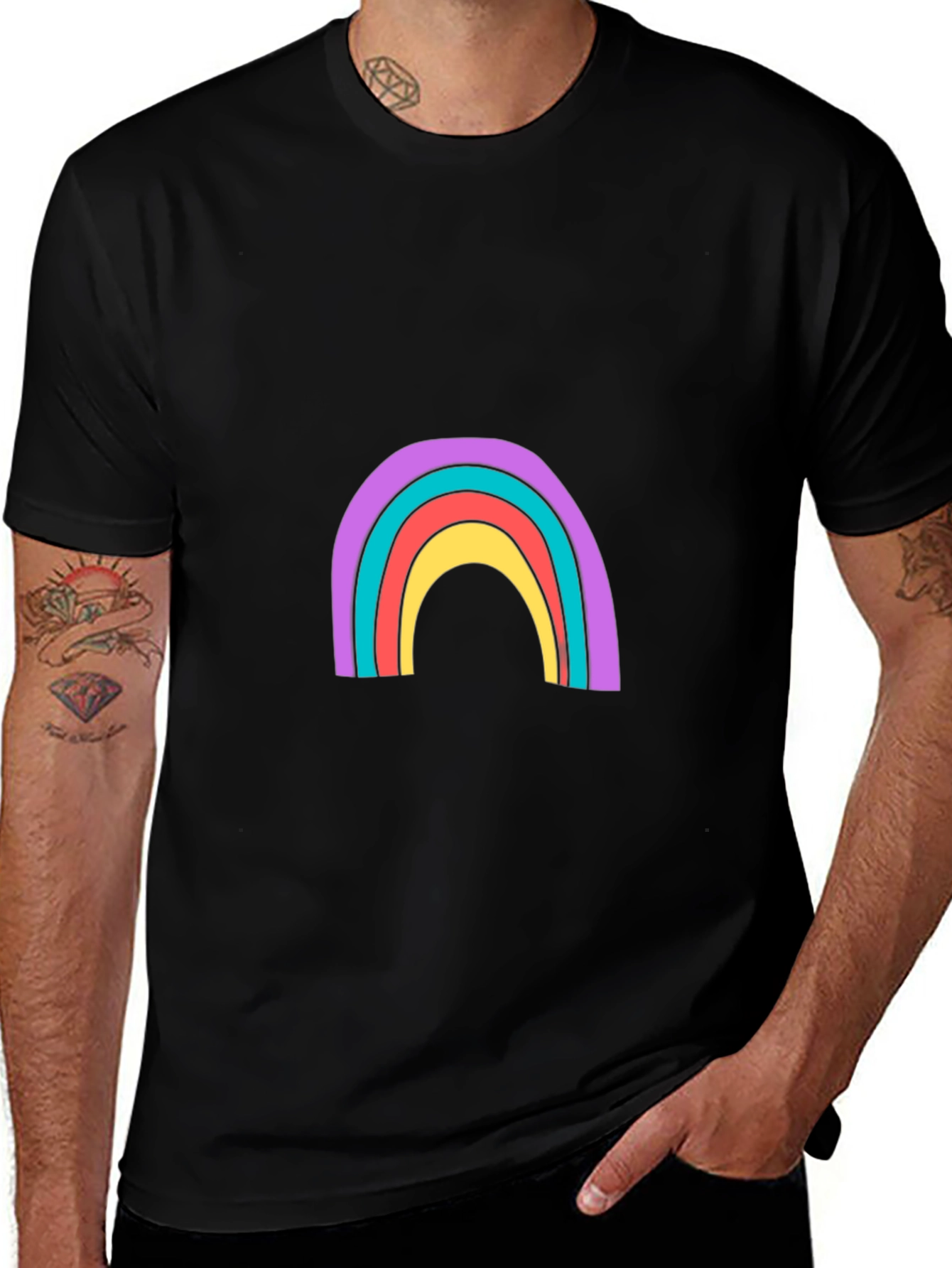 Variant 26 of Rainbow Graphic Tee - Stylish Comfort