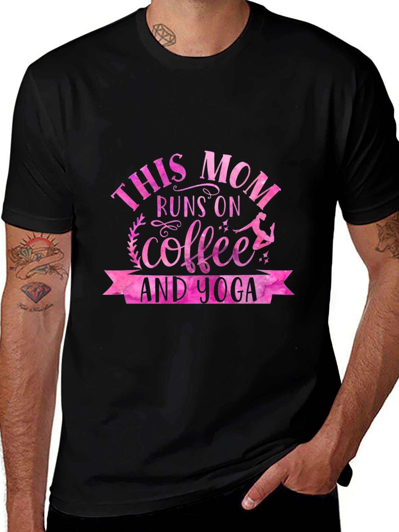 Variant 30 of This Mom Runs on Coffee & Yoga T-Shirt