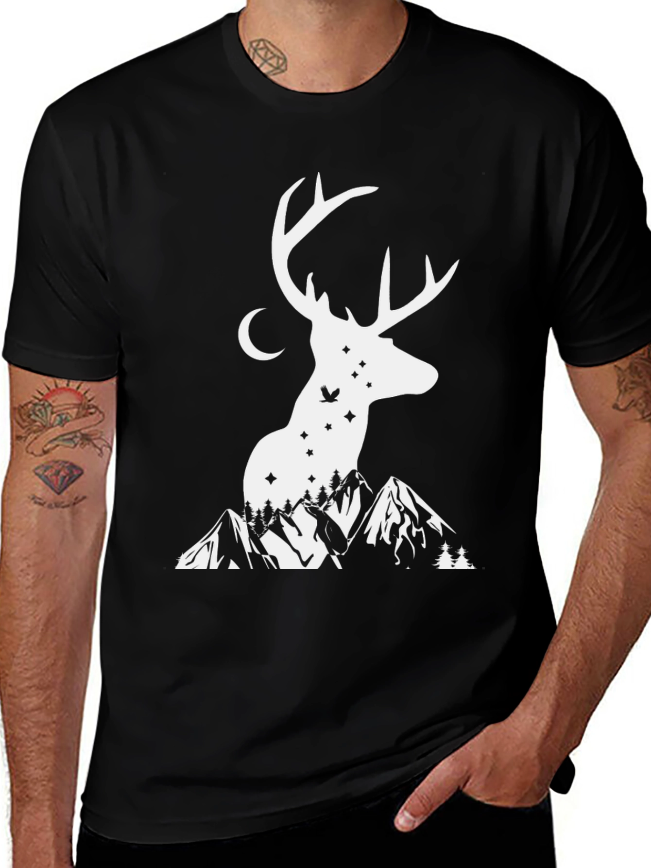Variant 12 of Deer Mountain Graphic Tee - Nature Lover's Shirt