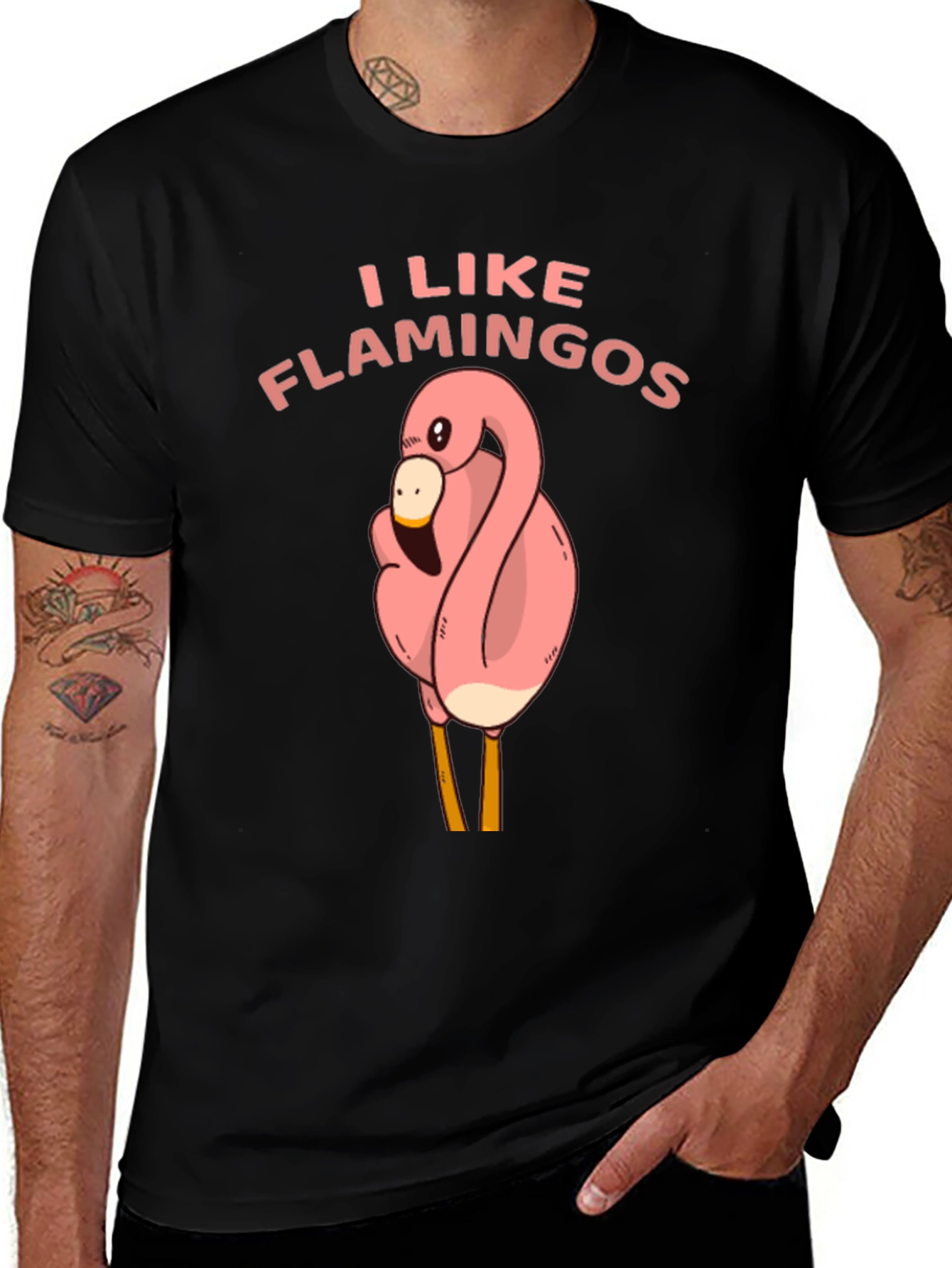 Variant 27 of I Like Flamingos Black T-Shirt