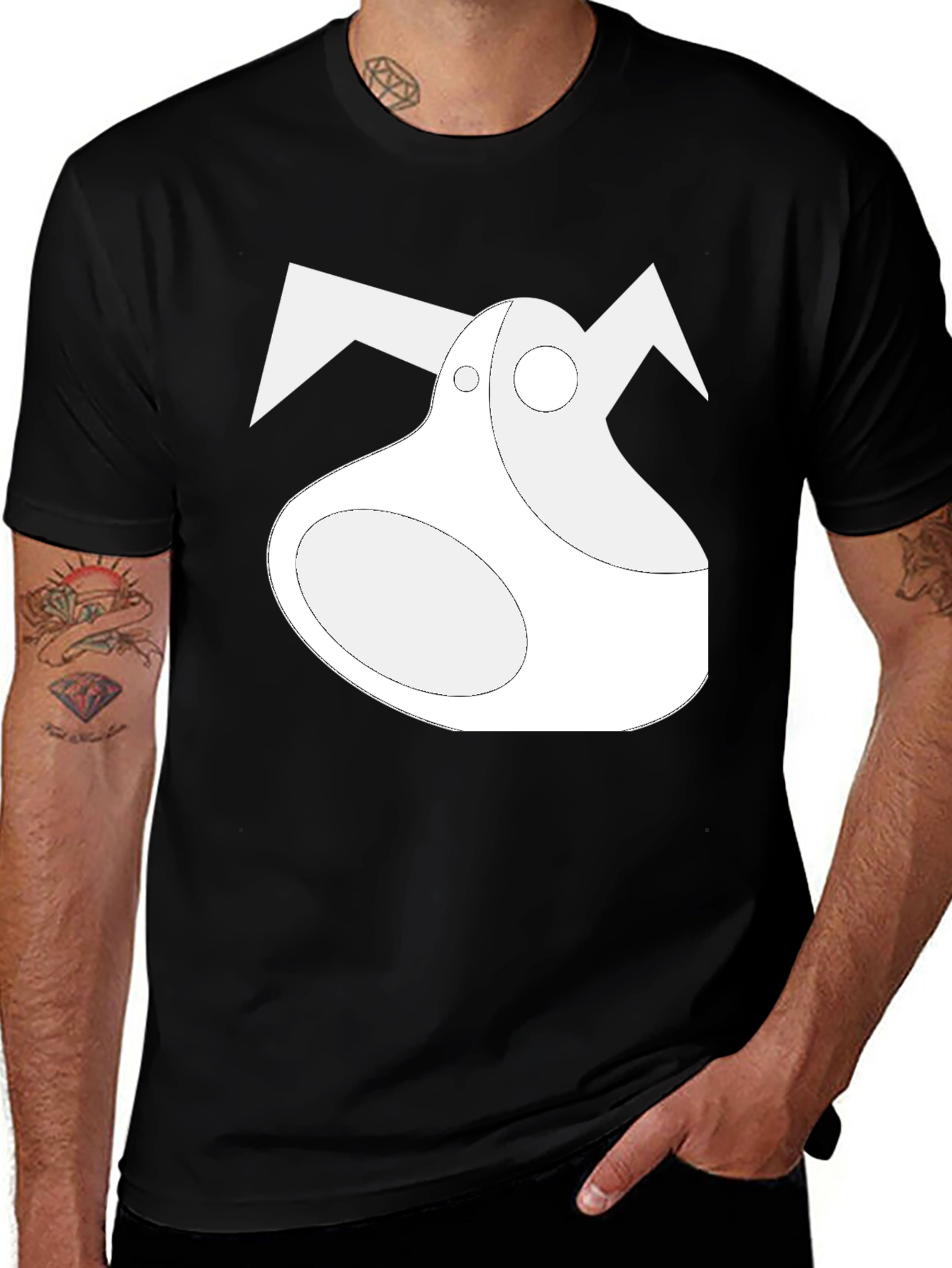 Variant 21 of Abstract Graphic Print Black T-Shirt
