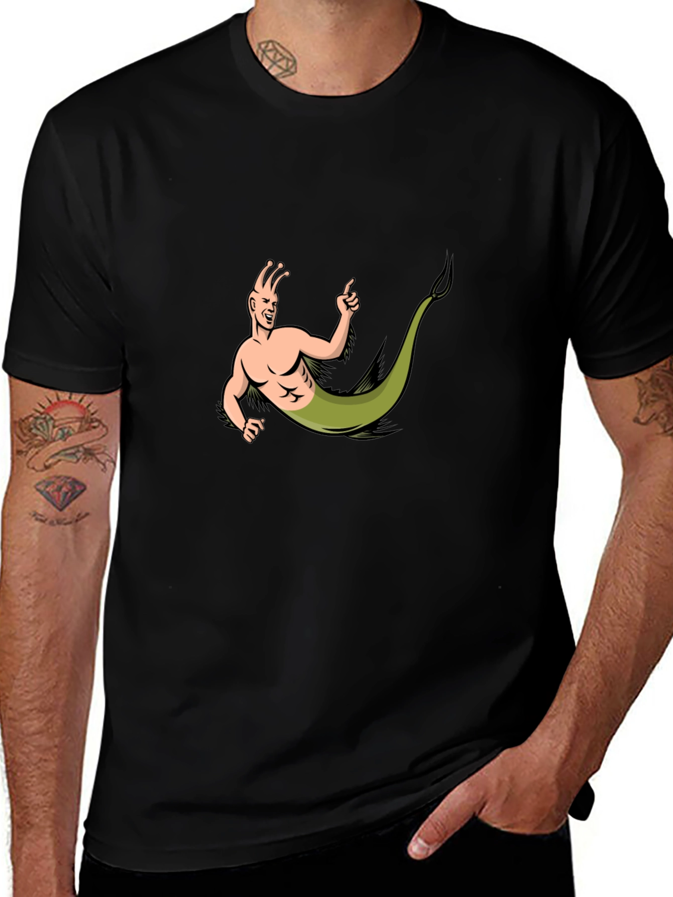Variant 11 of Snail Man T-Shirt - Black Cotton Tee