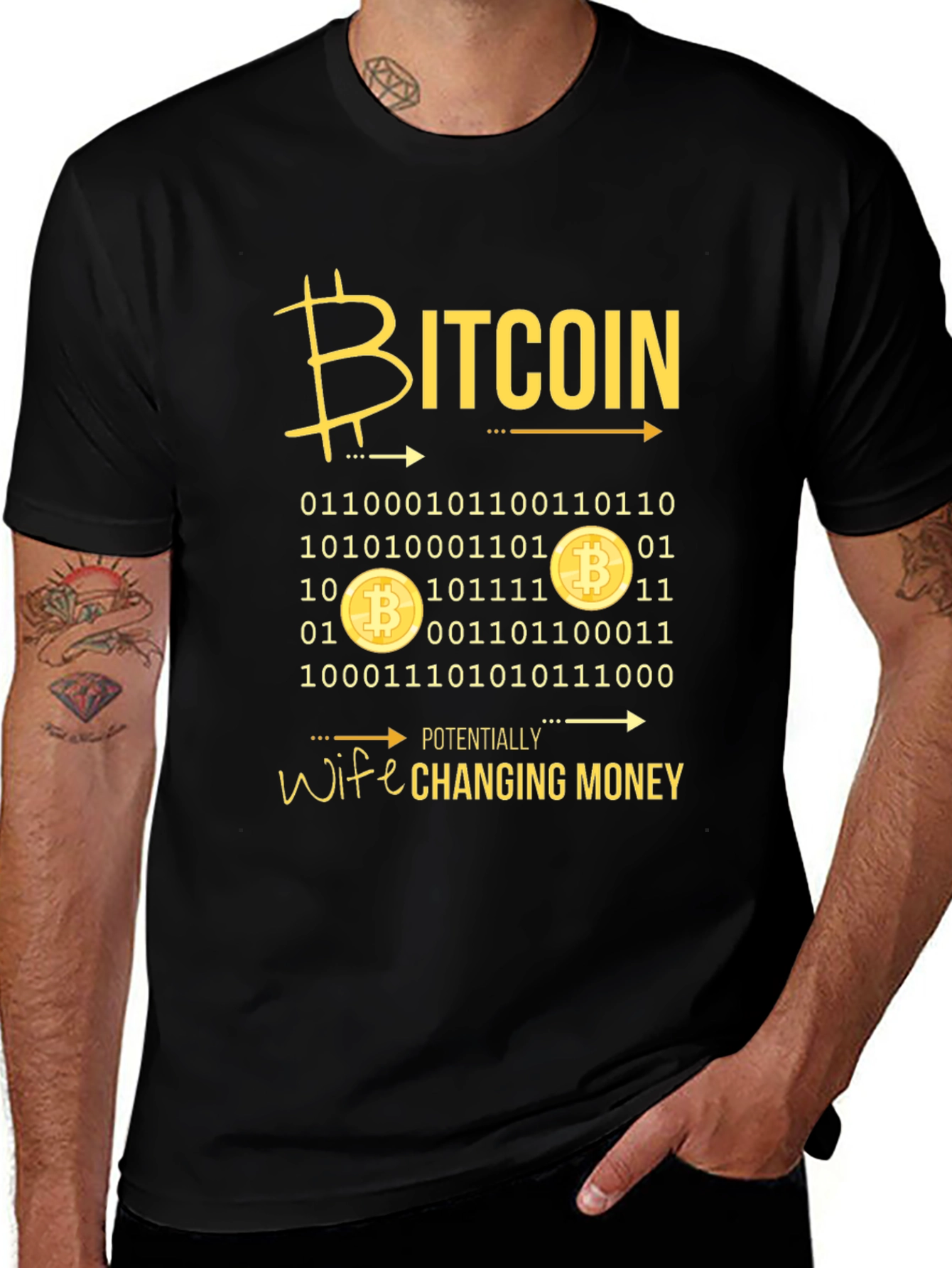 Bitcoin Wife Changing Money Graphic T-Shirt