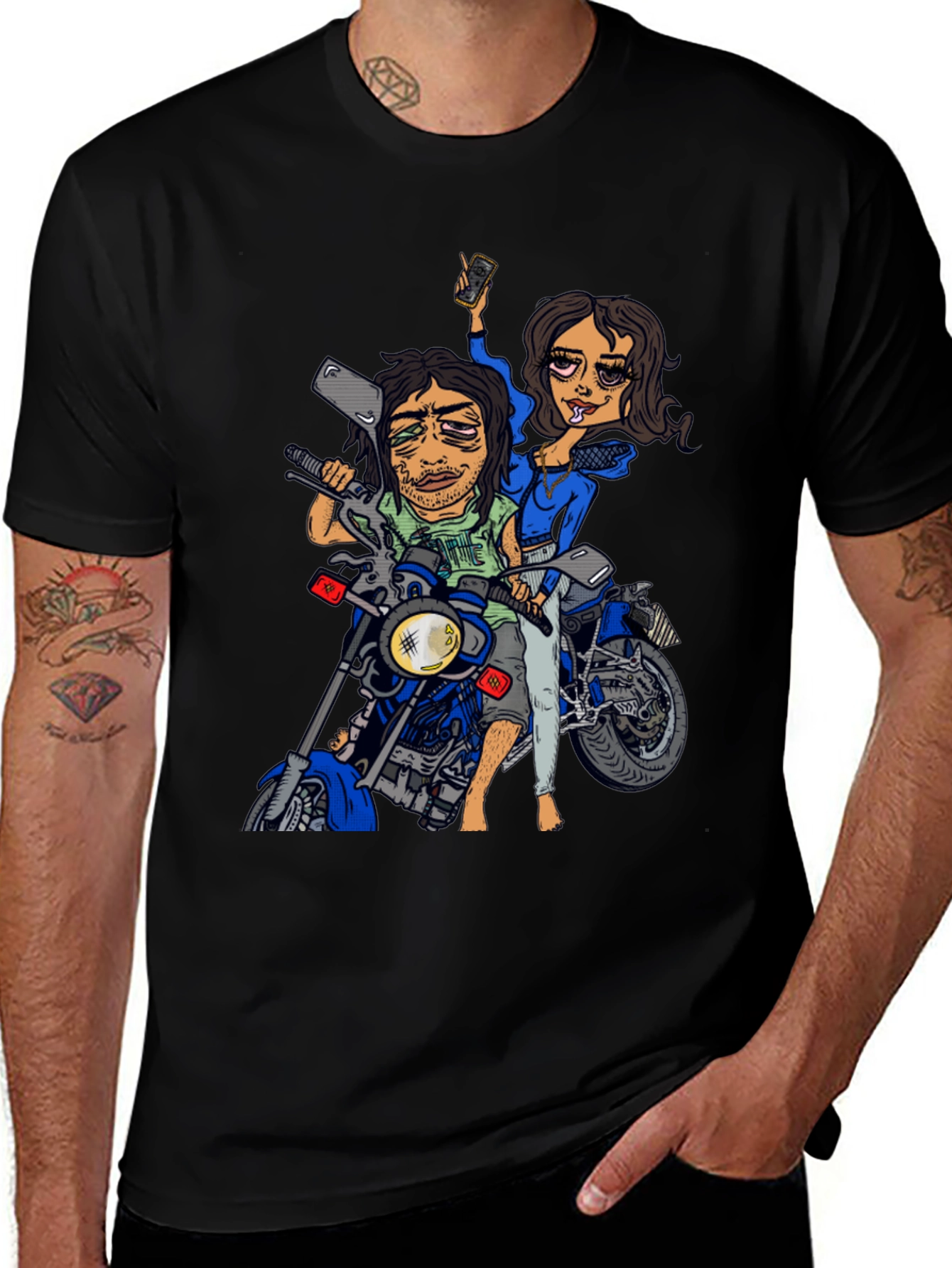Variant 3 of Cartoon Motorcycle Ride T-Shirt