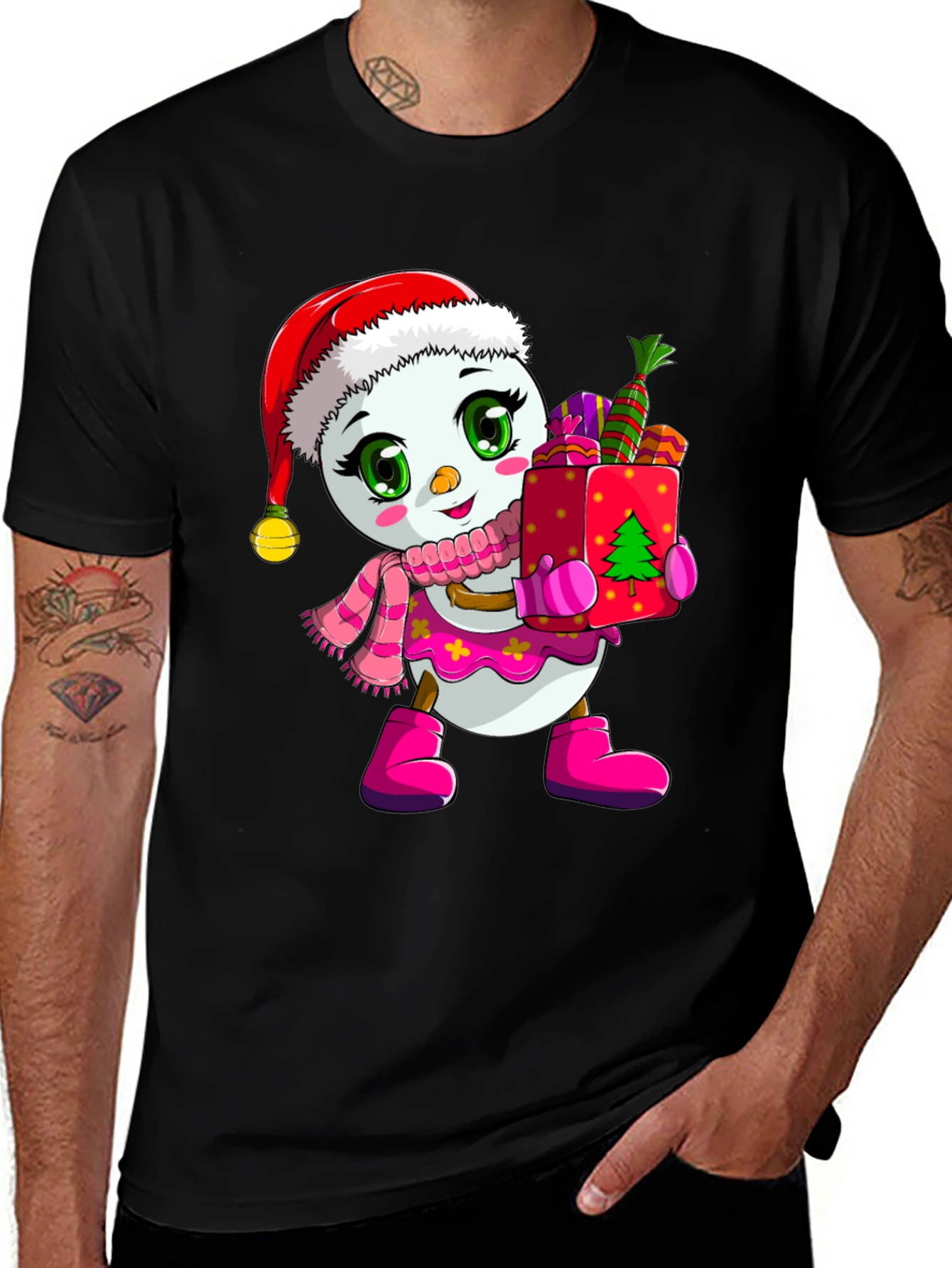 Variant 23 of Festive Snowman Graphic Tee - Holiday Cheer