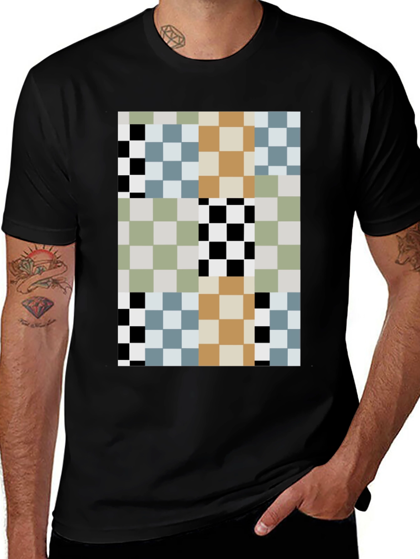 Variant 17 of Pixelated Pattern T-Shirt - Modern Abstract Style