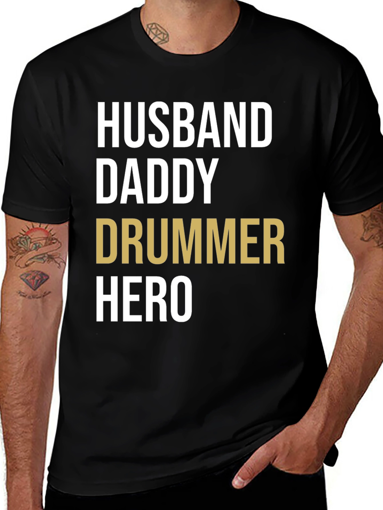 Variant 11 of Husband Daddy Drummer Hero T-Shirt