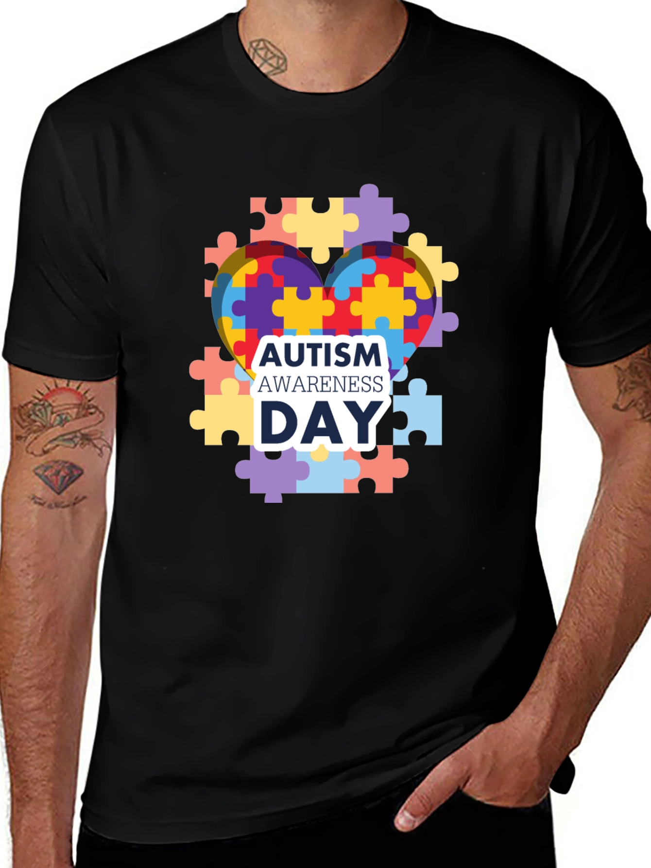 Autism Awareness T-Shirt: Puzzle Heart Design