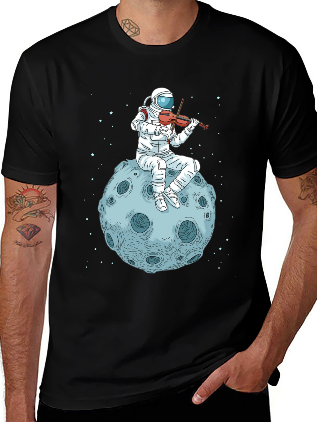 Variant 30 of Astronaut Violinist Moon T-Shirt