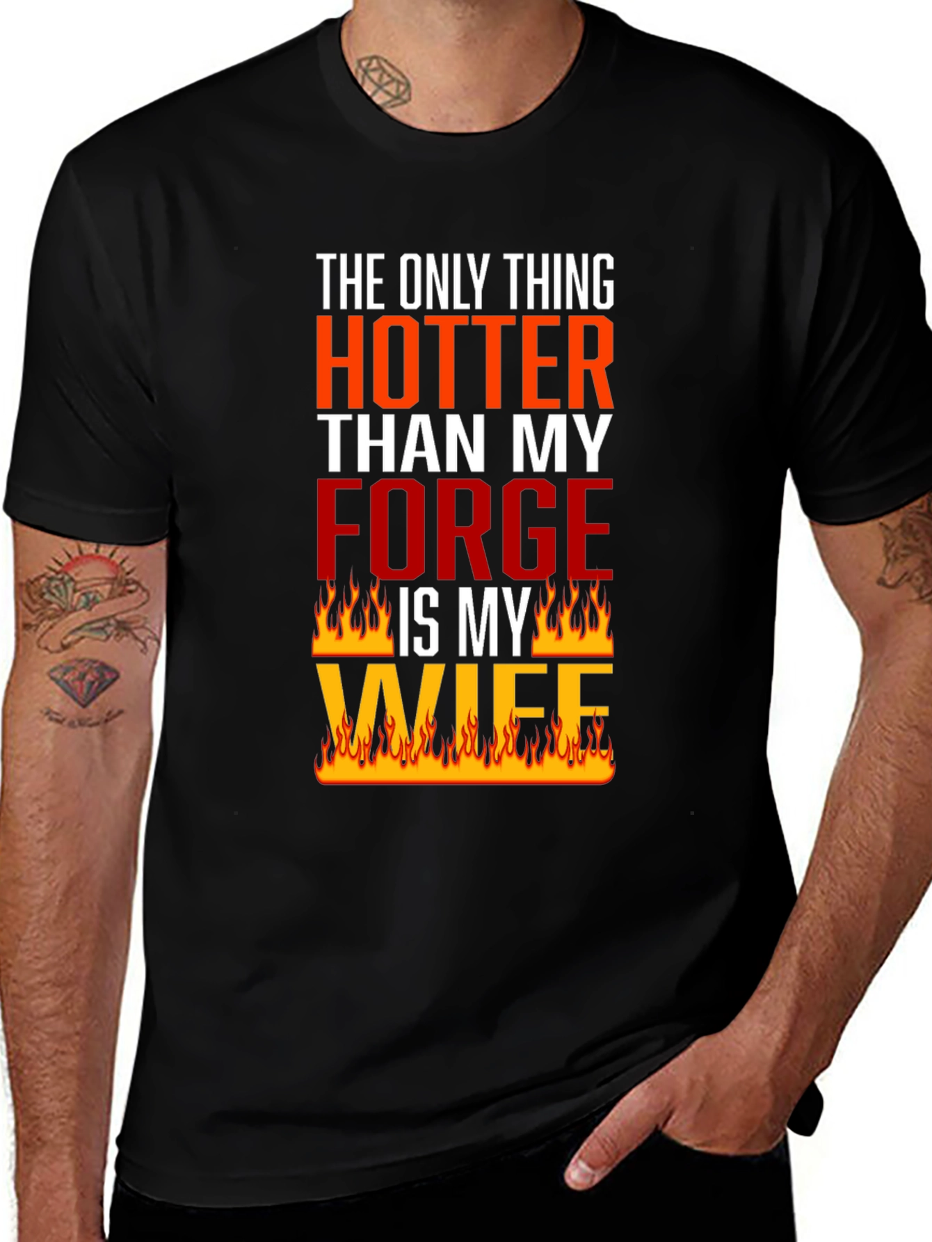 Variant 24 of Hotter Than My Forge Funny Black T-Shirt