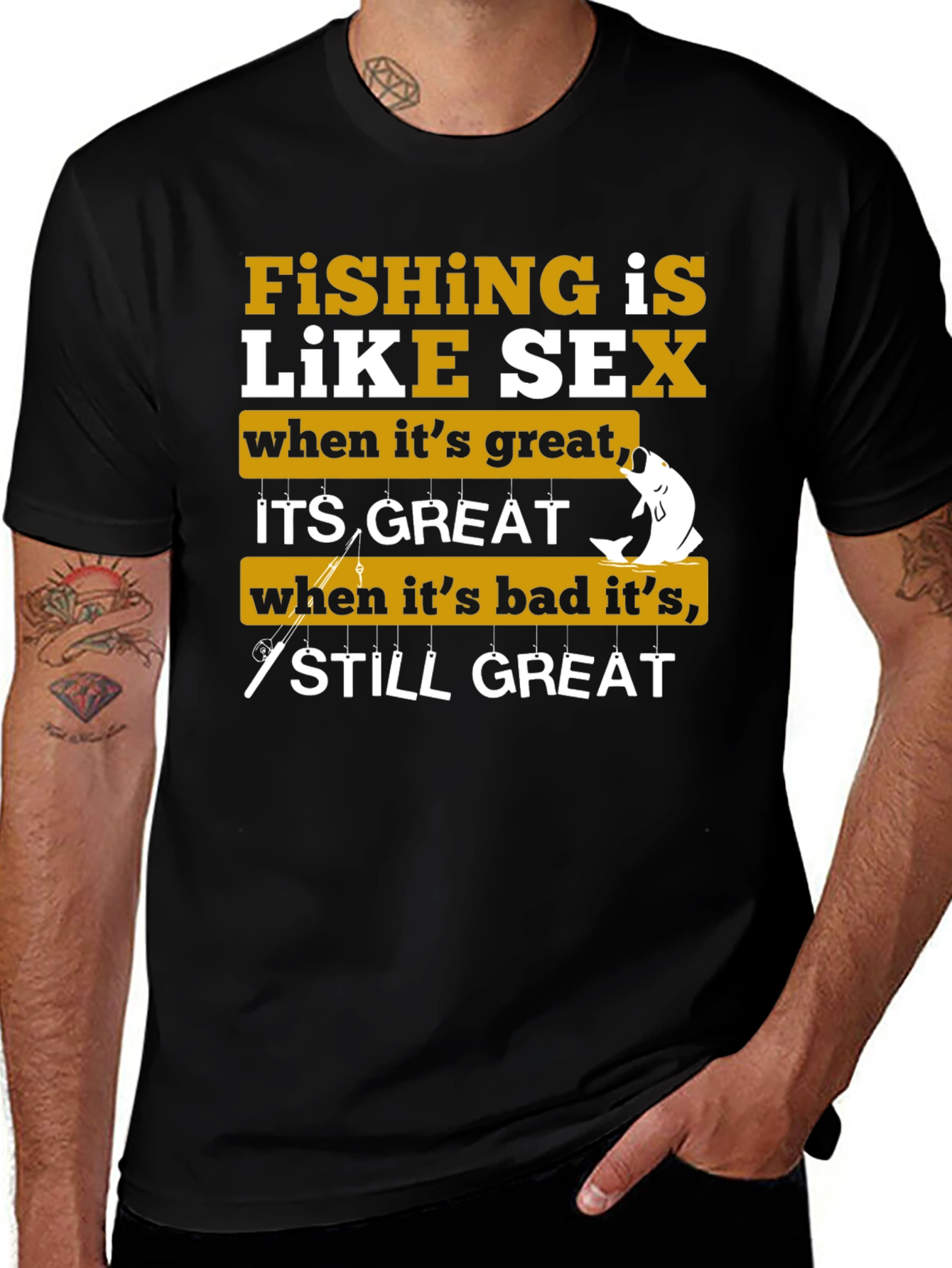 Variant 23 of Fishing is Like Sex Graphic T-Shirt