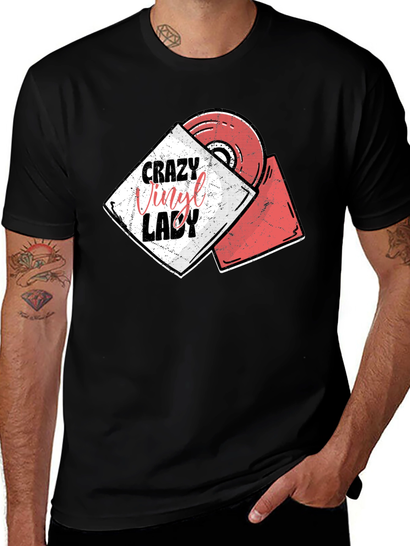 Variant 18 of Crazy Vinyl Lady T-Shirt - Music Lover Tee