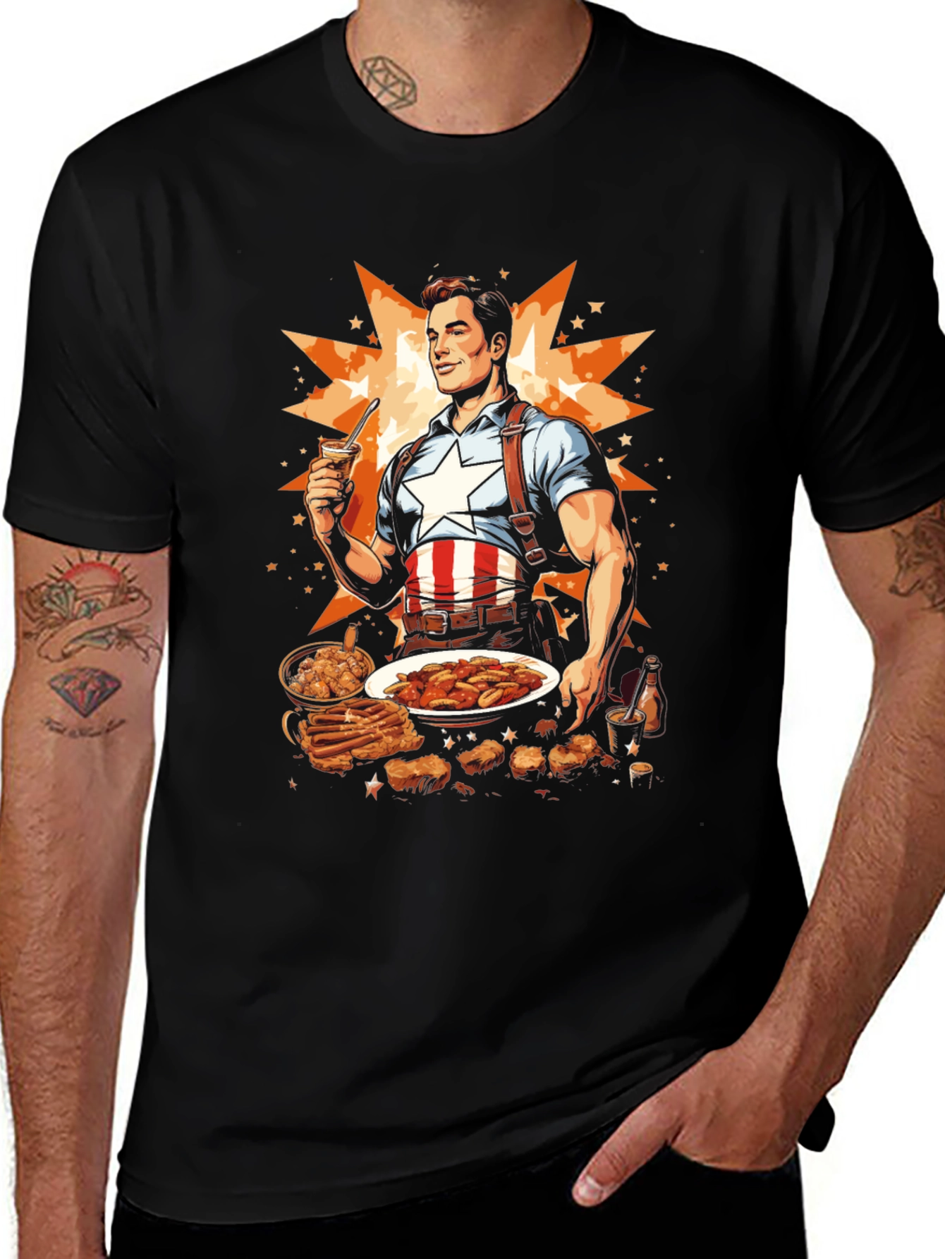 Captain America BBQ Graphic Tee