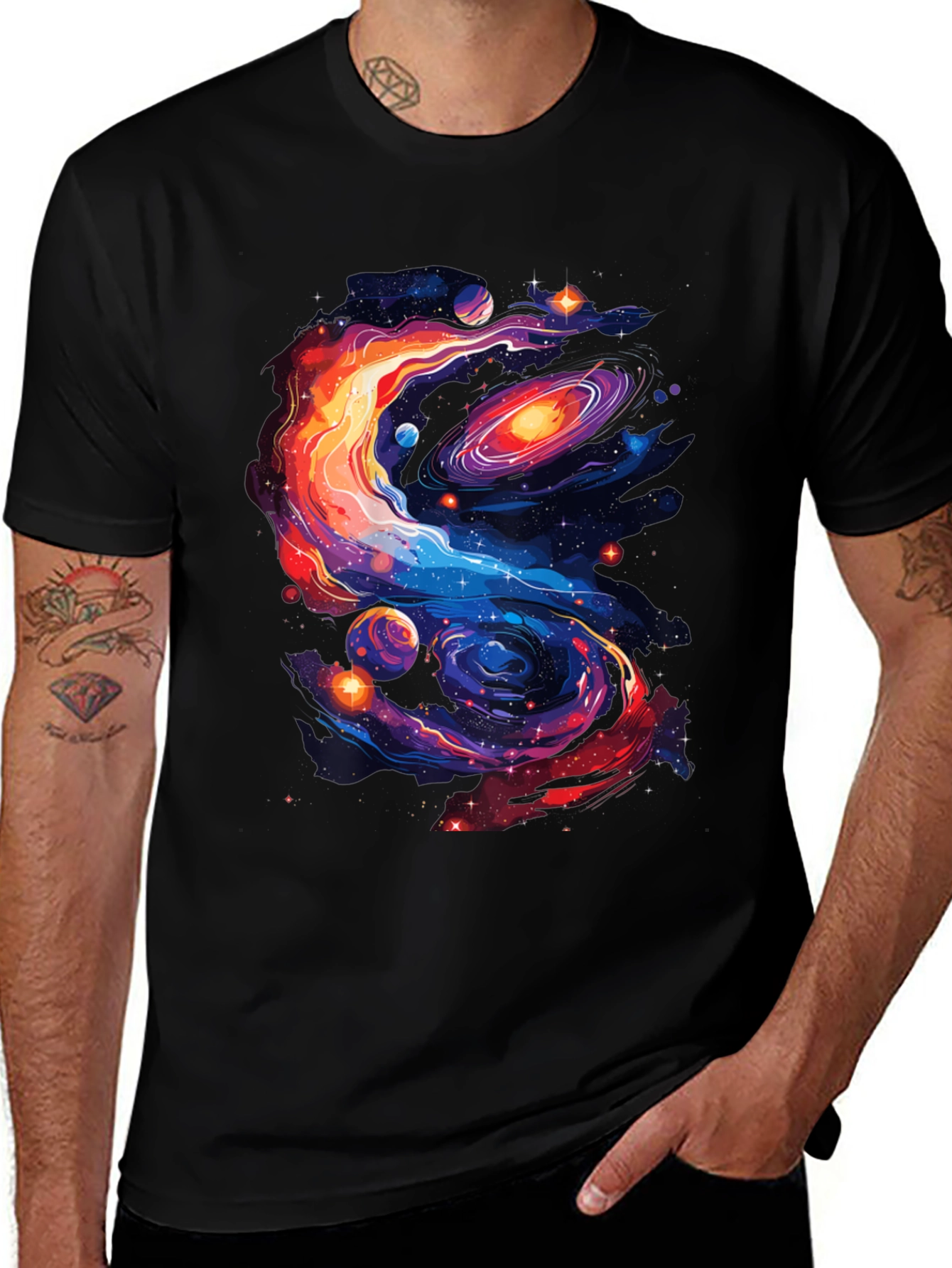Variant 14 of Galaxy Swirl Graphic Tee - Cosmic Style!