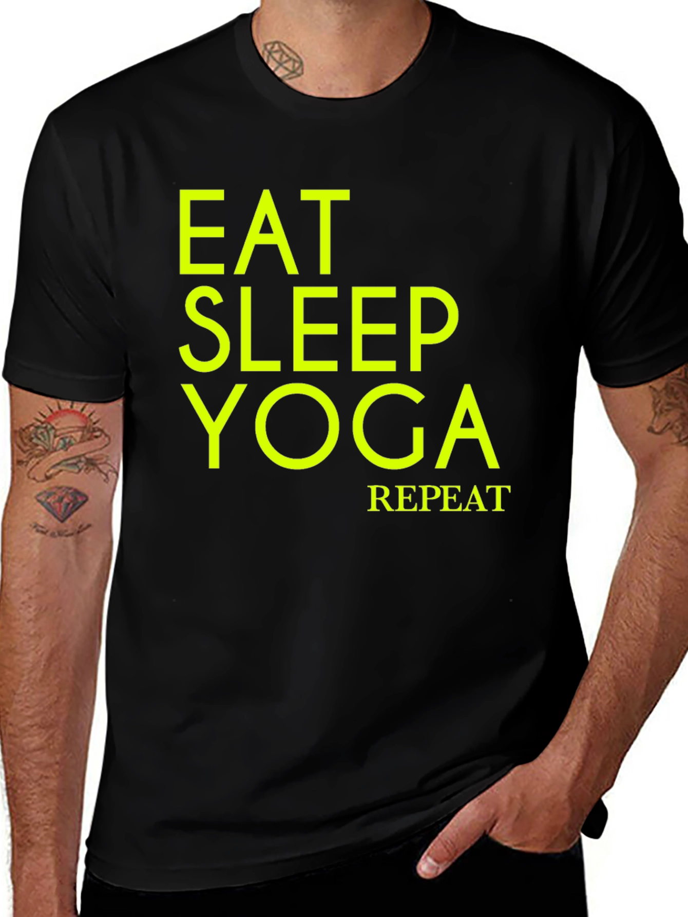 Variant 24 of Eat Sleep Yoga Repeat Black T-Shirt