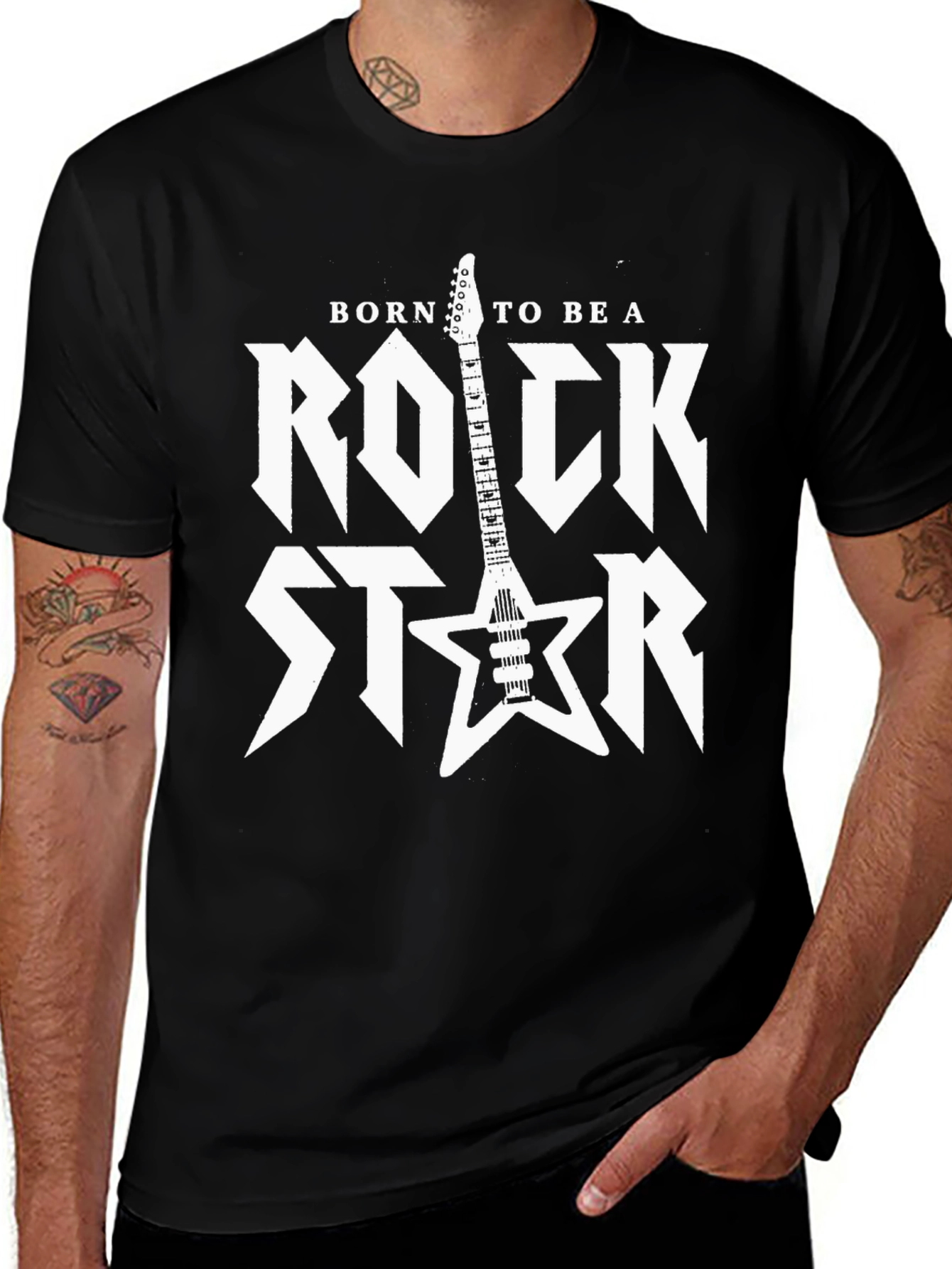 Variant 22 of Born to be a Rock Star Black Graphic Tee