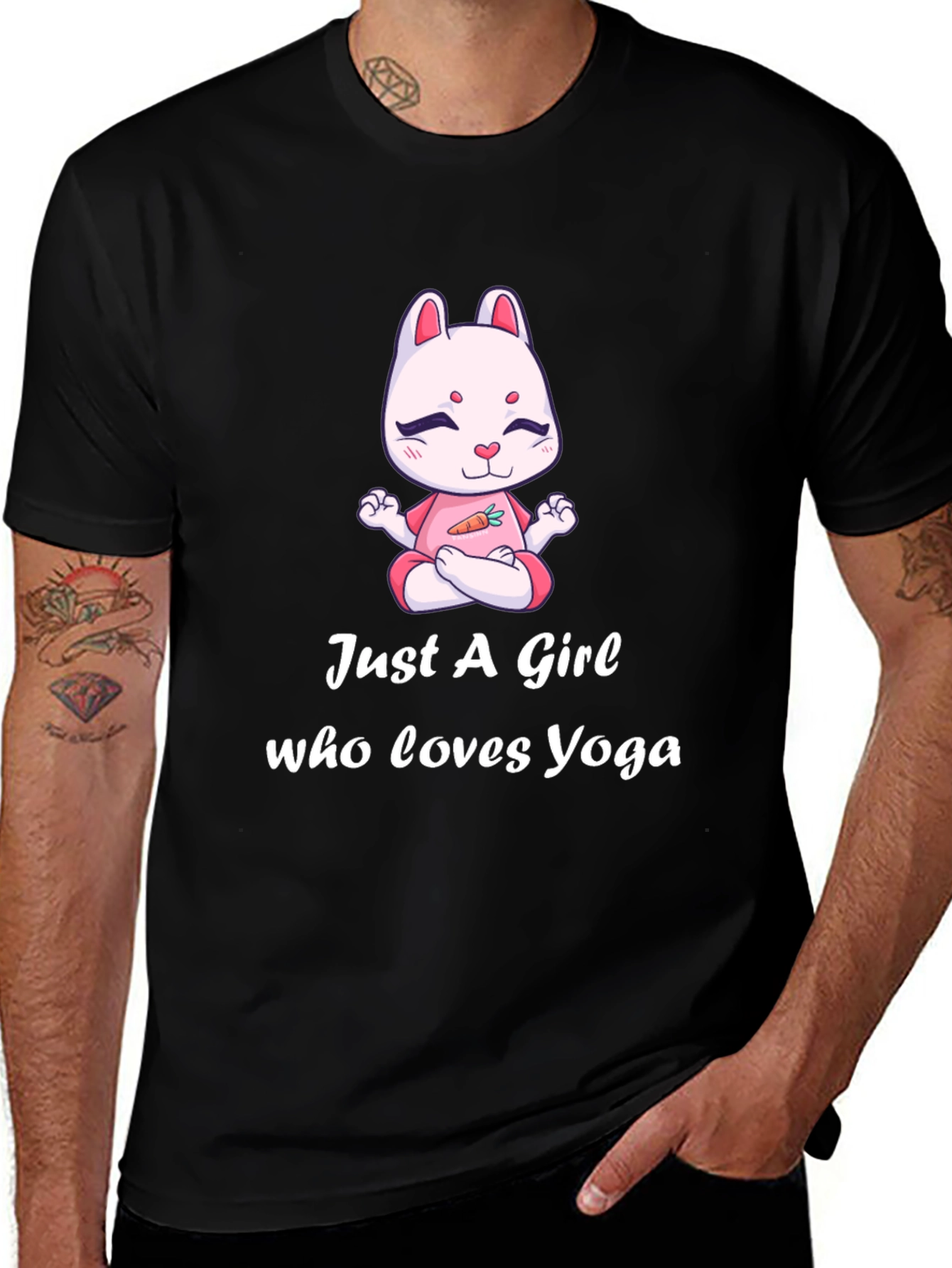 Variant 15 of Yoga Girl Bunny T-Shirt - Cute Yogi Tee