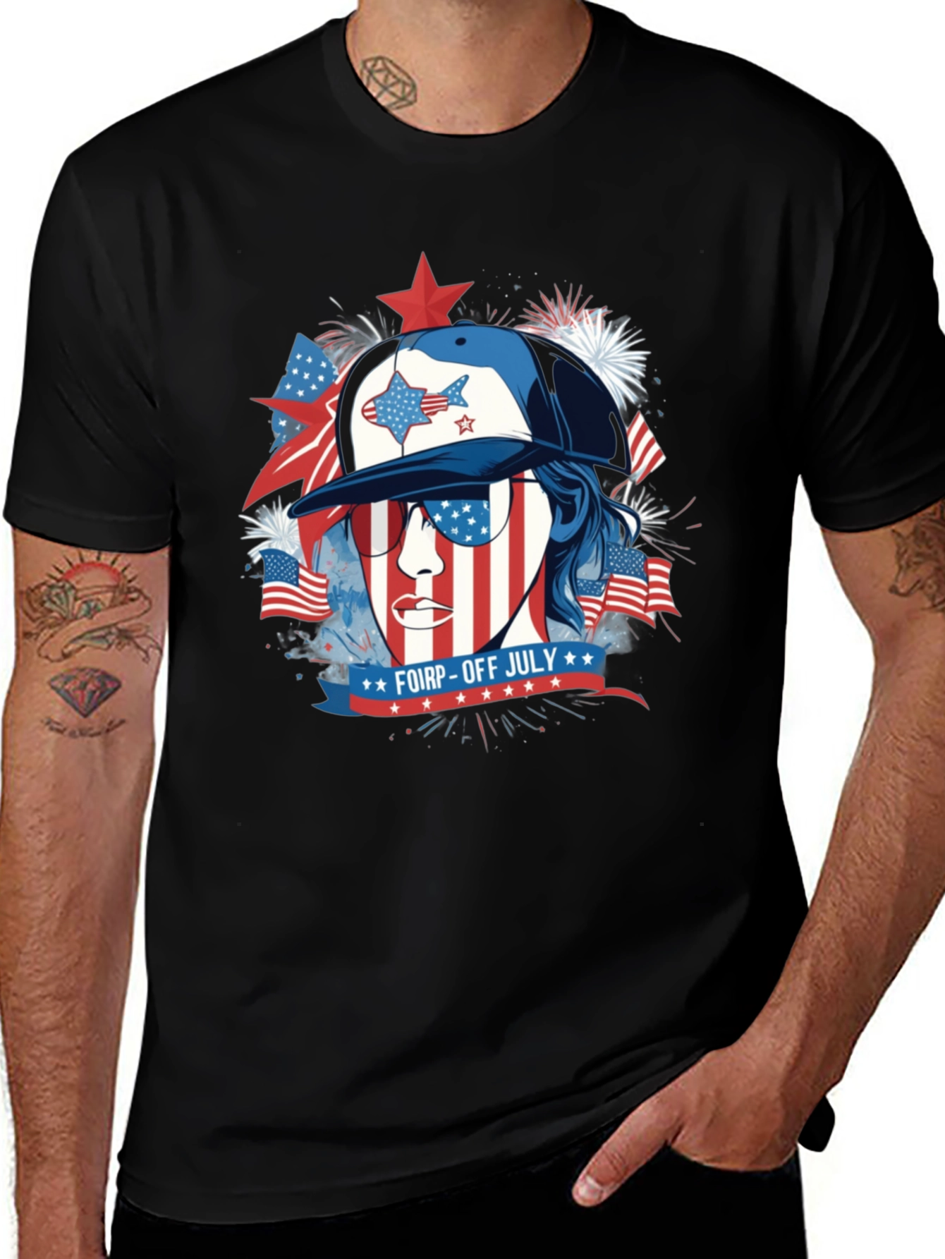 Variant 5 of Patriotic FOIRP-OFF July Graphic T-Shirt