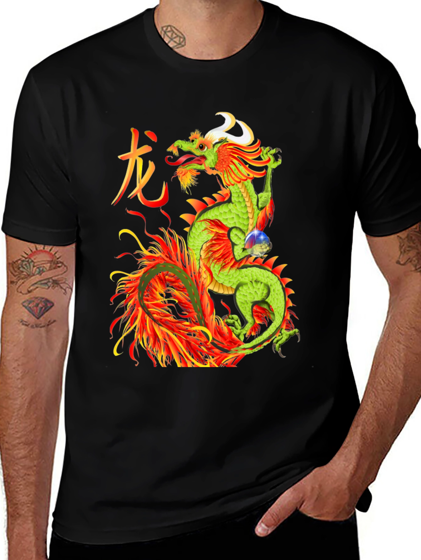 Dragon Graphic Tee - Men's Black T-Shirt