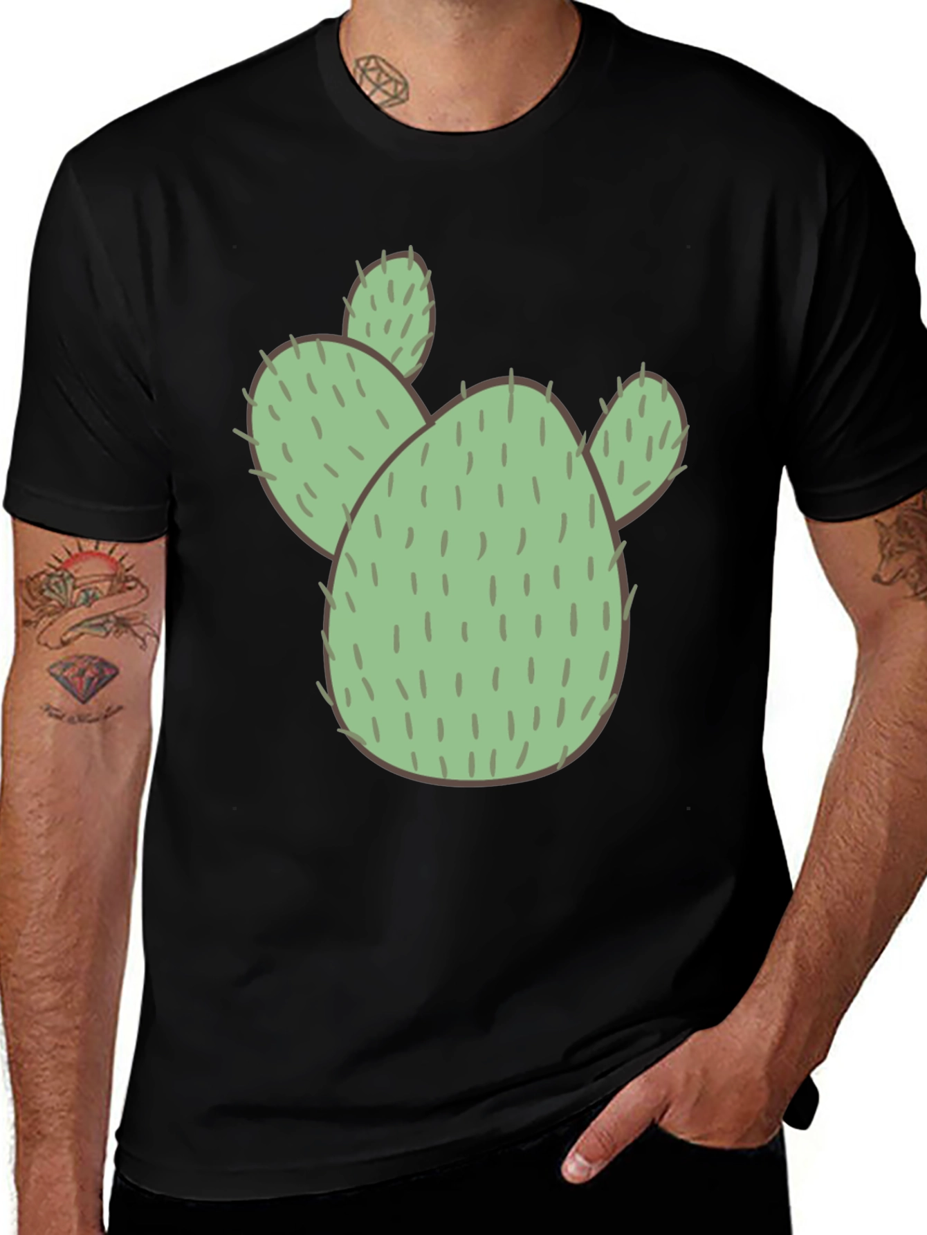 Variant 12 of Cactus Graphic Black T-Shirt