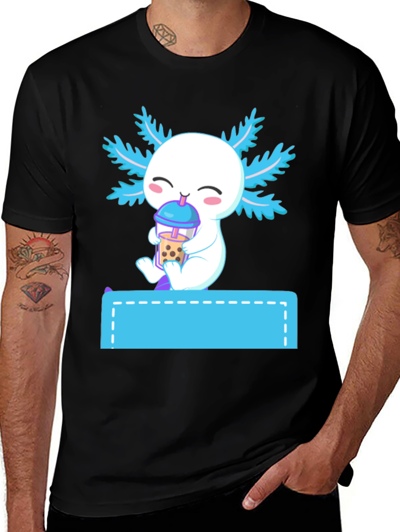 Variant 9 of Axolotl Bubble Tea Graphic Tee