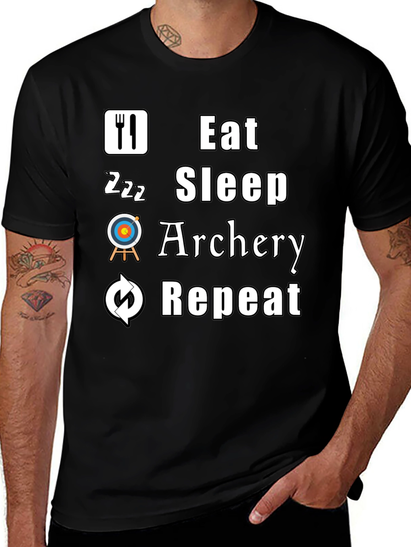 Variant 24 of Eat Sleep Archery Repeat Black T-Shirt