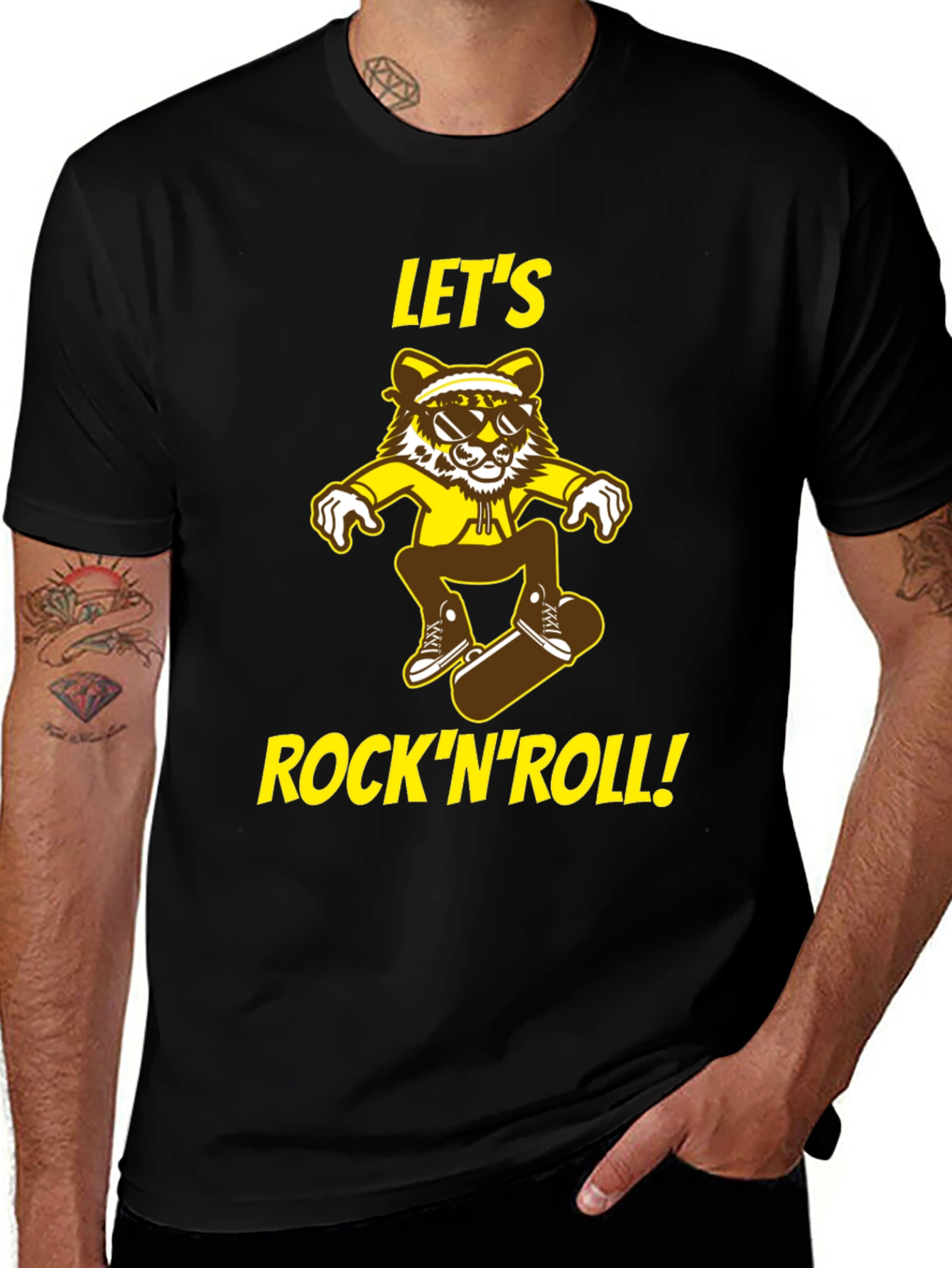 Variant 6 of Rock 'n' Roll Skater Cat T-Shirt