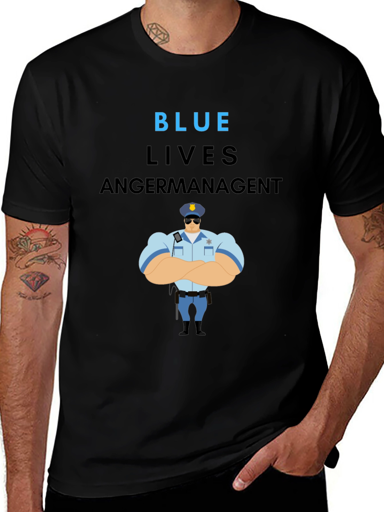 Blue Lives Matter Anger Management T-Shirt
