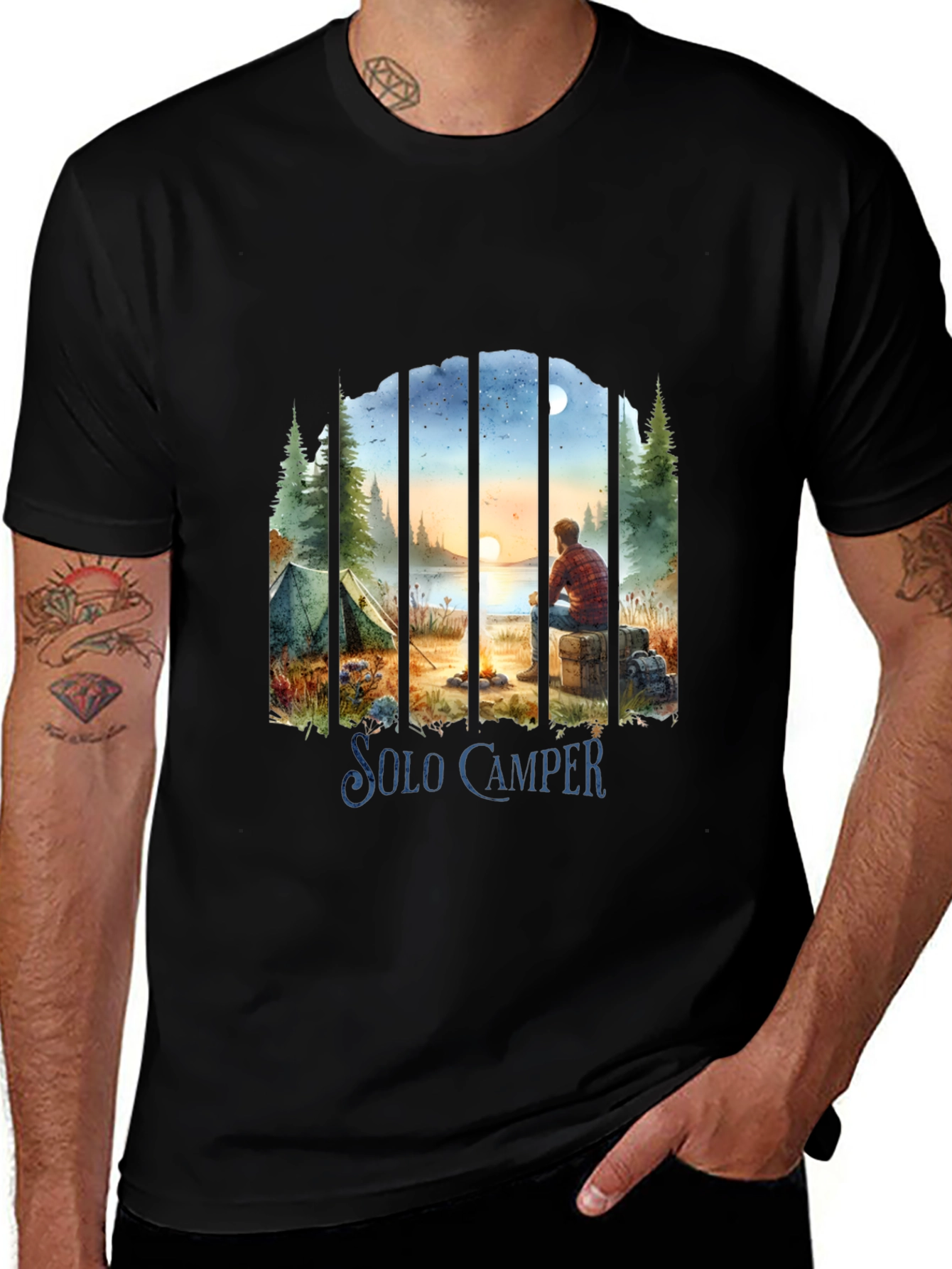 Solo Camper T-Shirt: Scenic Outdoor Adventure Tee