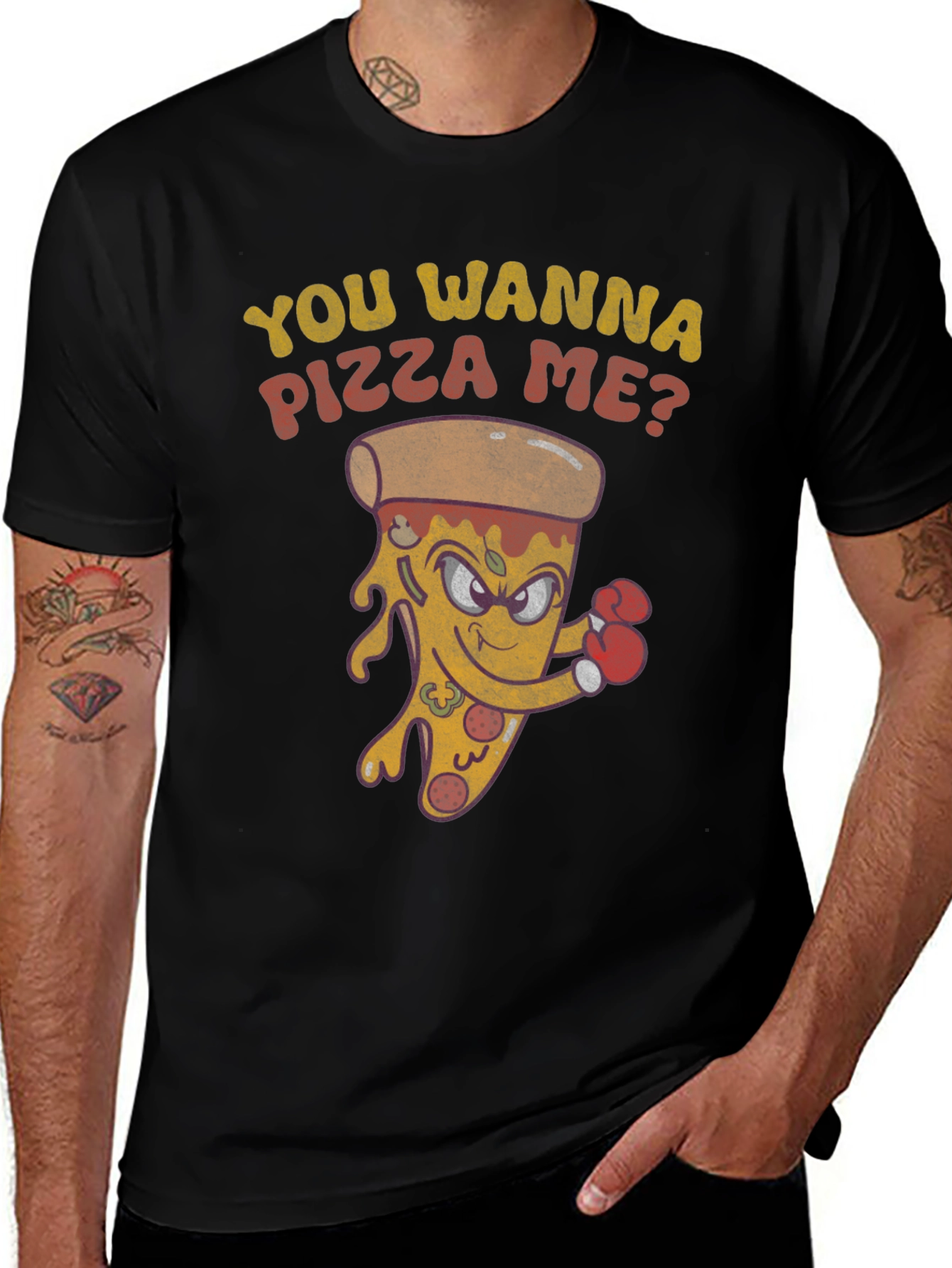 Variant 20 of Funny Pizza Boxer Graphic T-Shirt