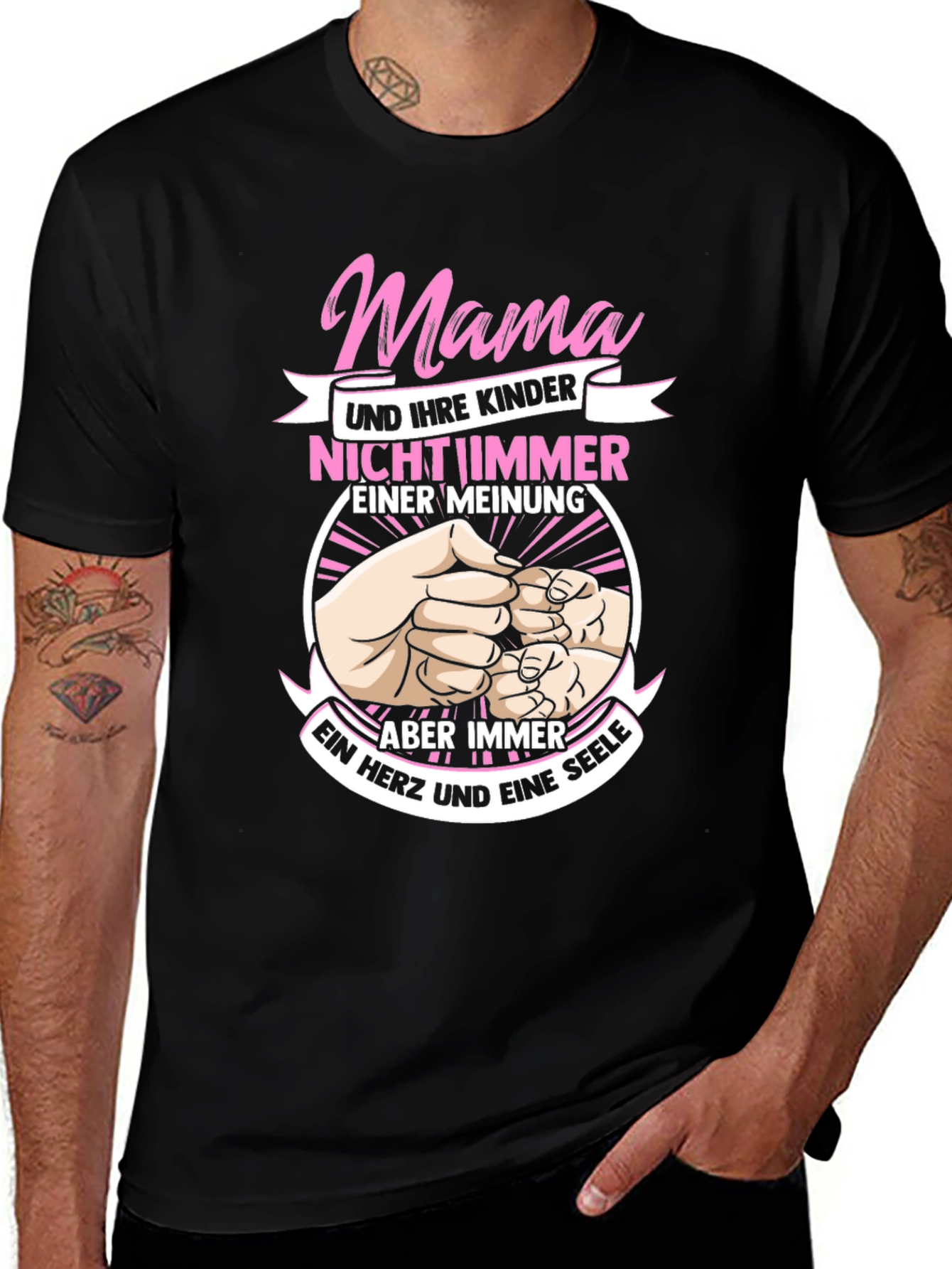 Mama T-Shirt - Mother & Children - One Heart