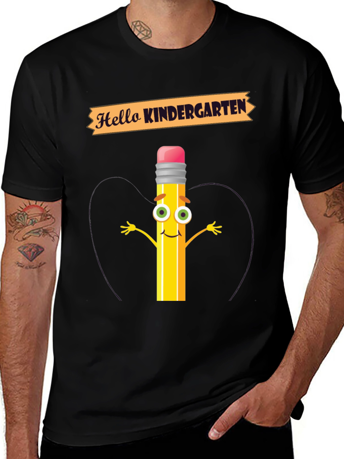Variant 24 of Hello Kindergarten T-Shirt - Back to School Pencil Tee