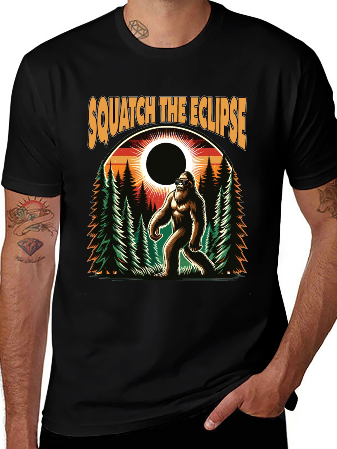 Squatch The Eclipse T-Shirt Bigfoot Total Solar Cool