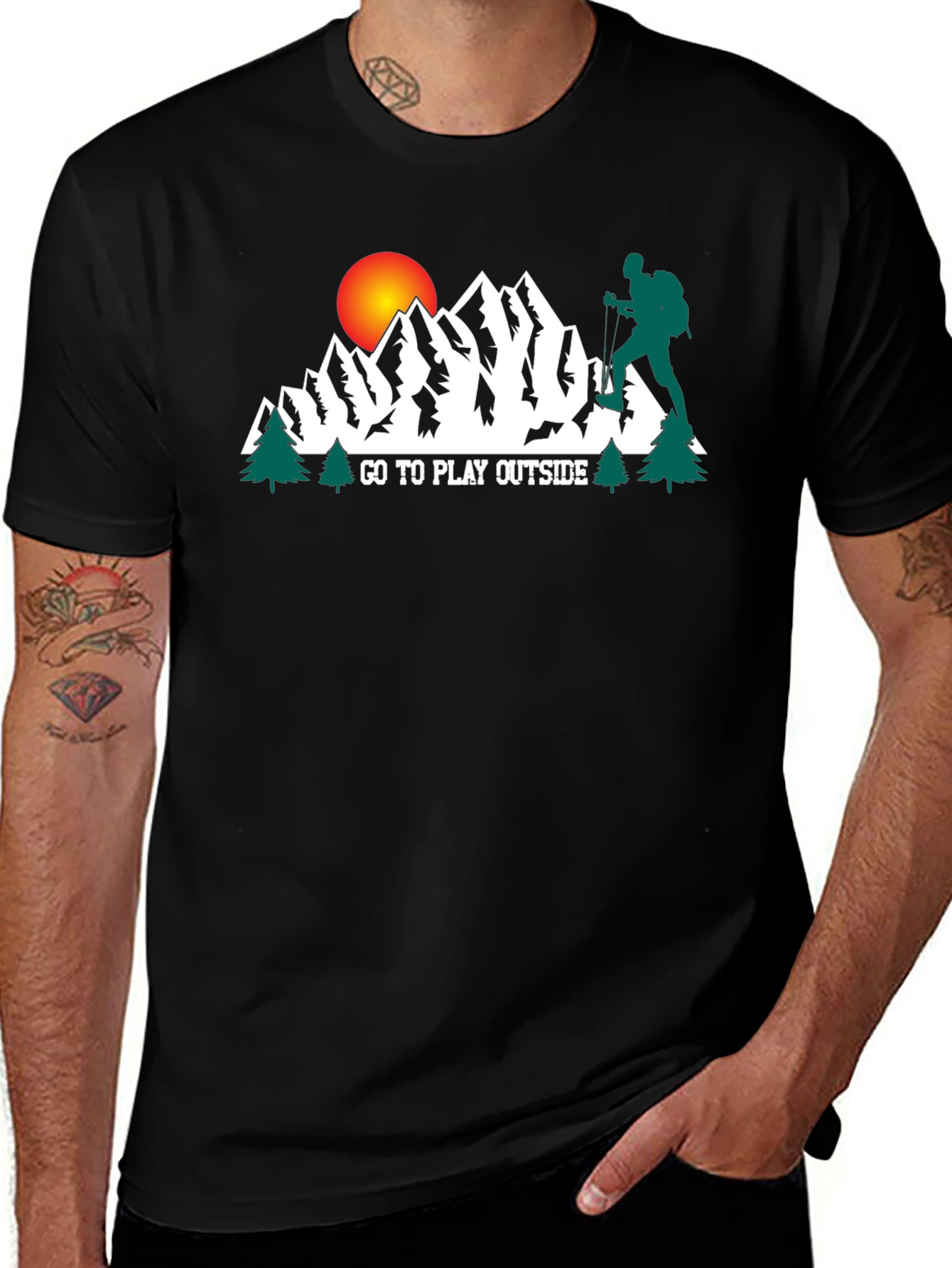 Variant 13 of Go Play Outside Graphic Tee - Mountain Adventure Shirt
