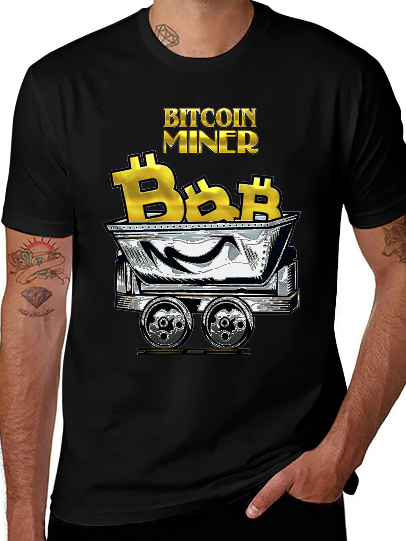 Bitcoin Miner T-Shirt - Crypto Cart Design
