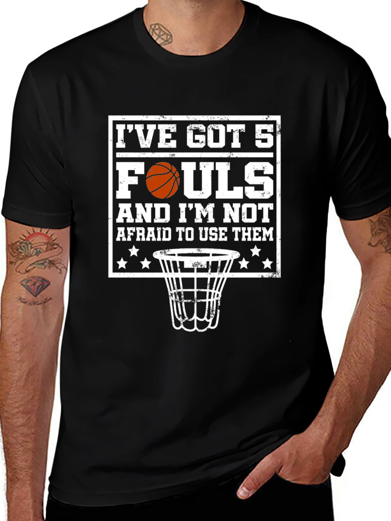 Variant 25 of I've Got 5 Fouls Basketball Graphic T-Shirt