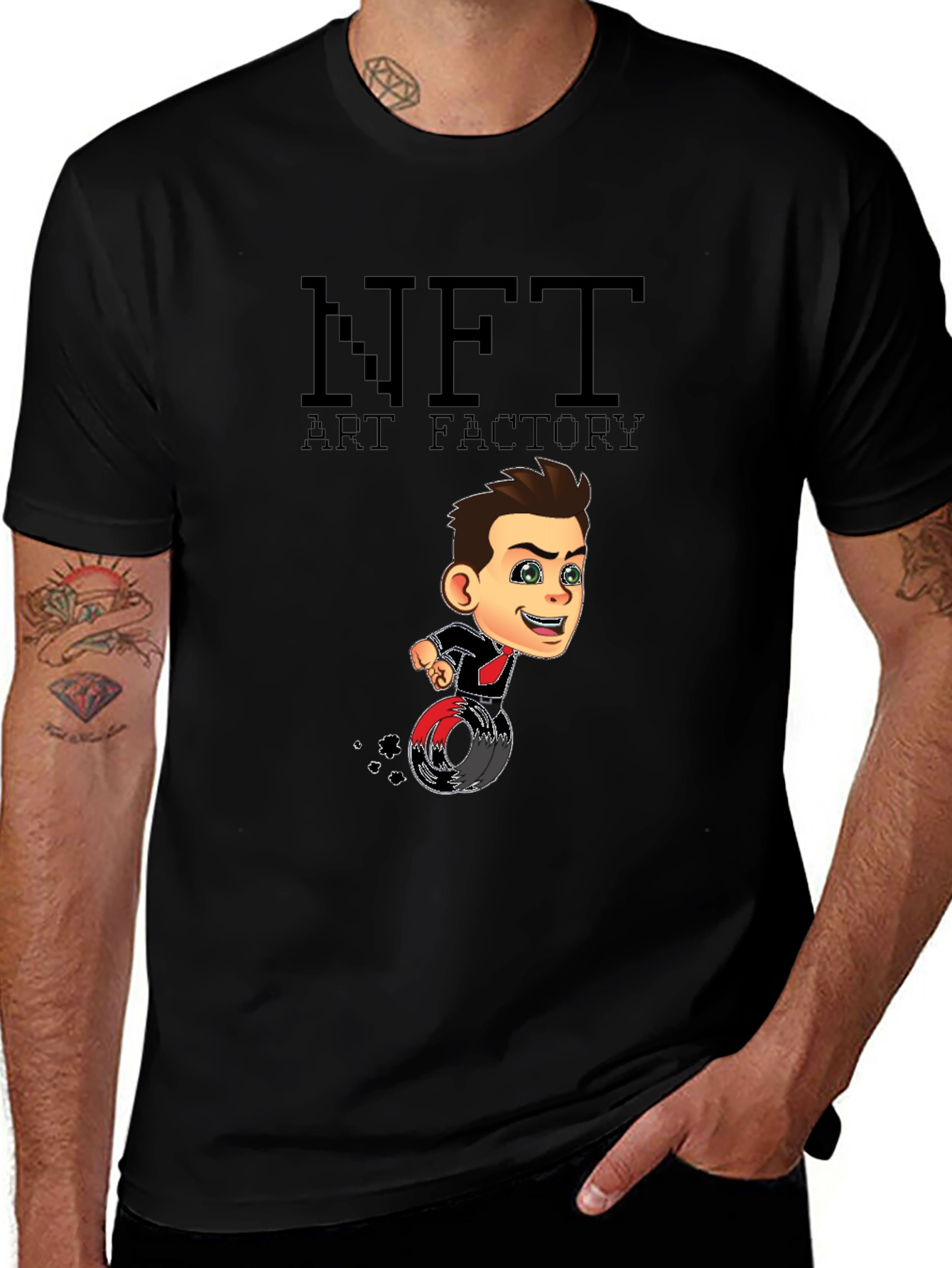Variant 23 of NFT Art Factory Graphic Tee - Black Cotton T-Shirt