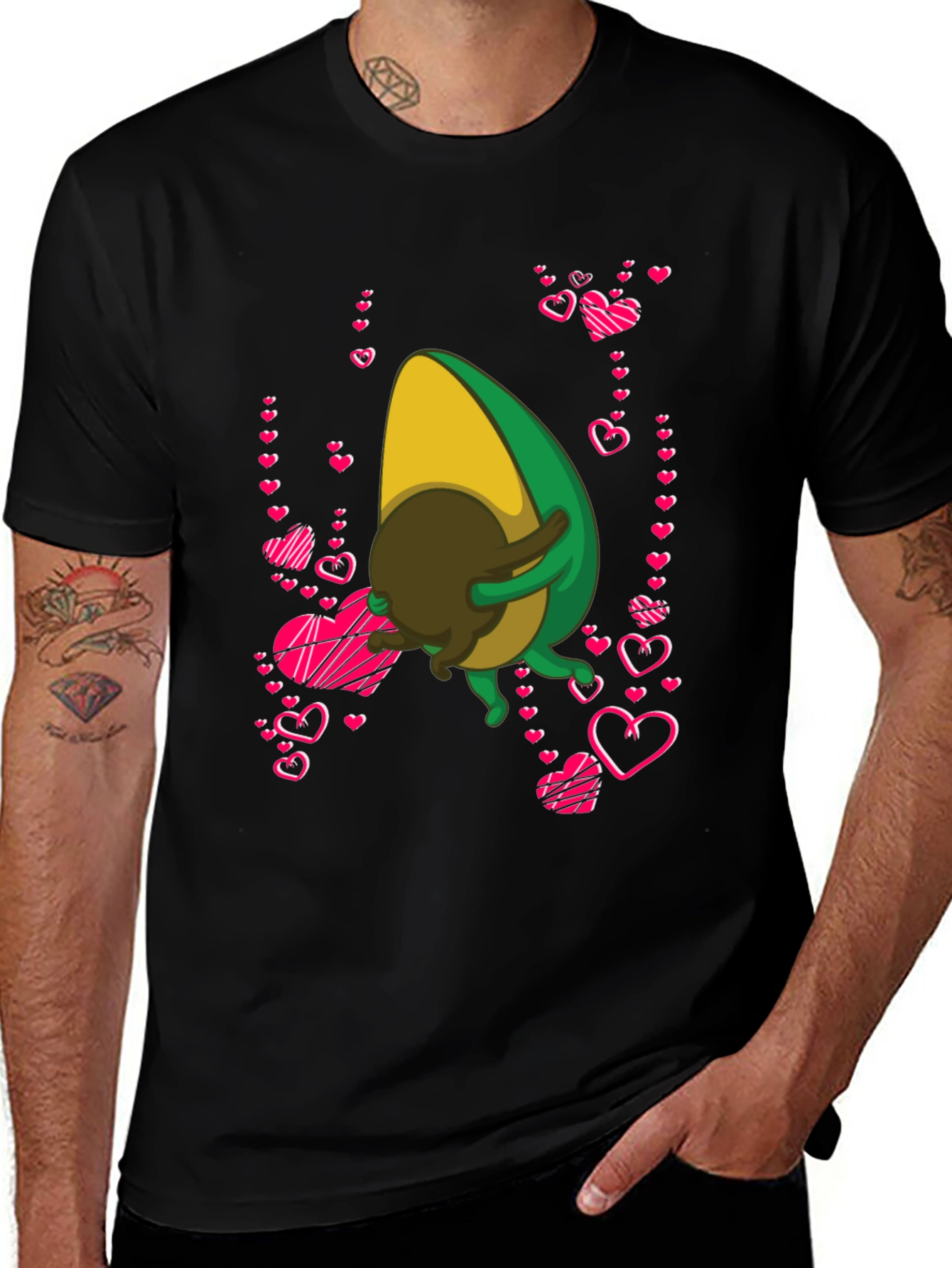 Variant 30 of Avocado Hugging Hearts Graphic T-Shirt