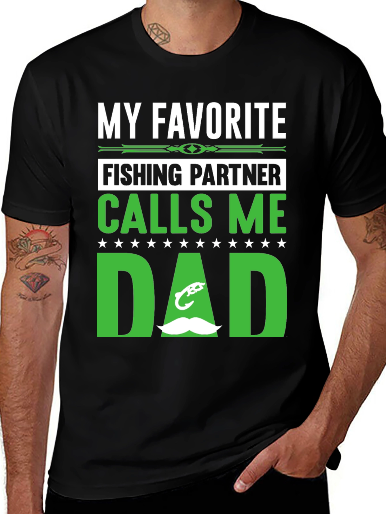 Variant 11 of My Favorite Fishing Partner Calls Me Dad T-Shirt