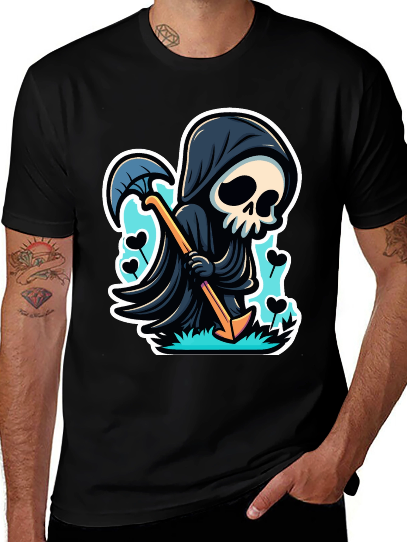 Variant 25 of Grim Reaper Graphic Tee - Cartoon Death