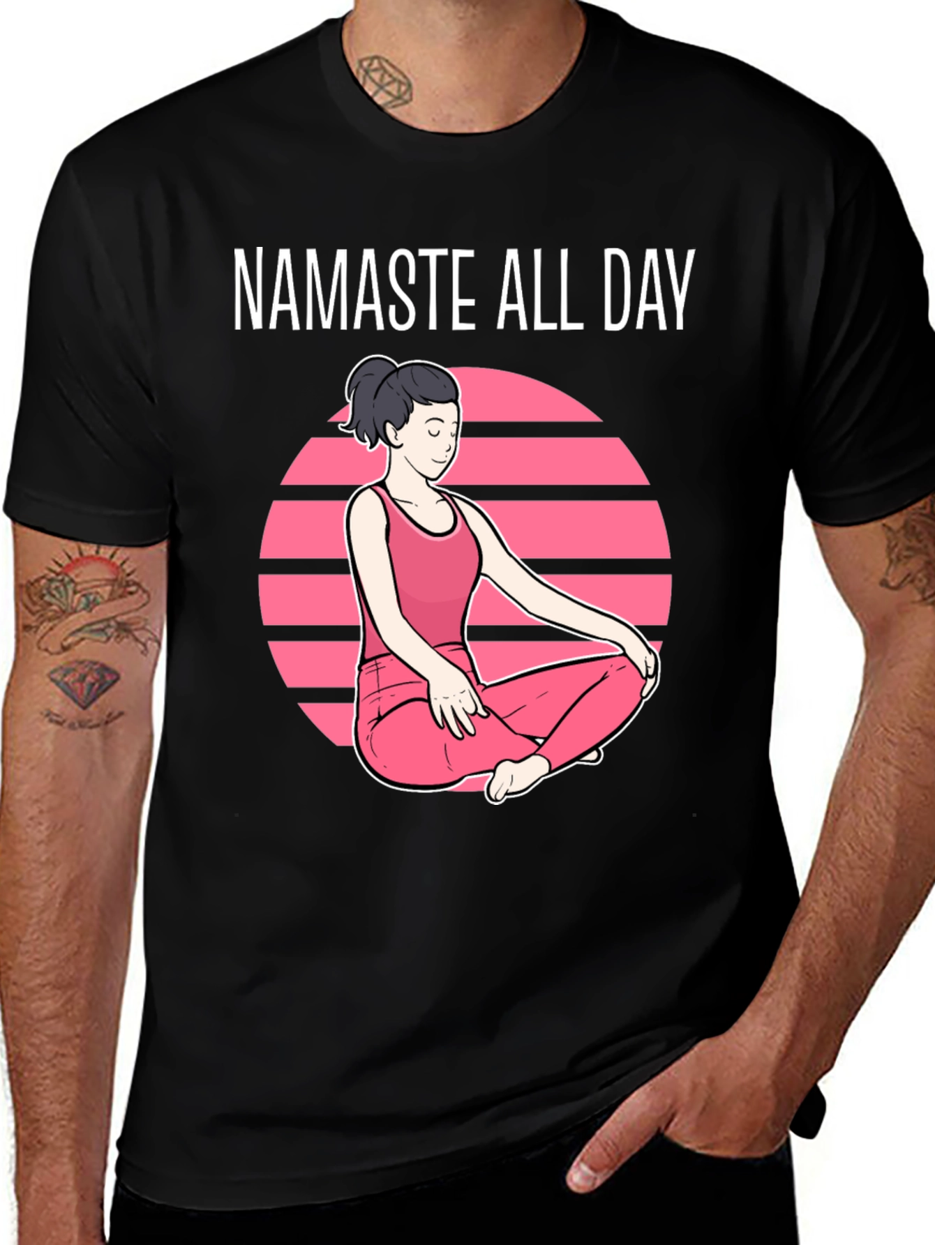 Variant 19 of Namaste All Day Graphic T-Shirt - Yoga Design
