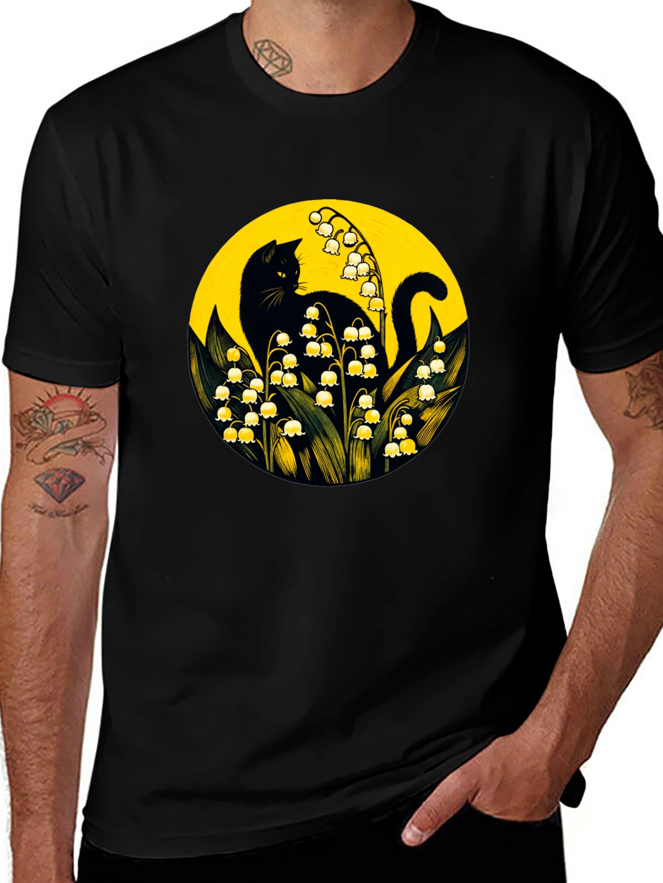 Variant 18 of Black Cat & Lily of the Valley T-Shirt