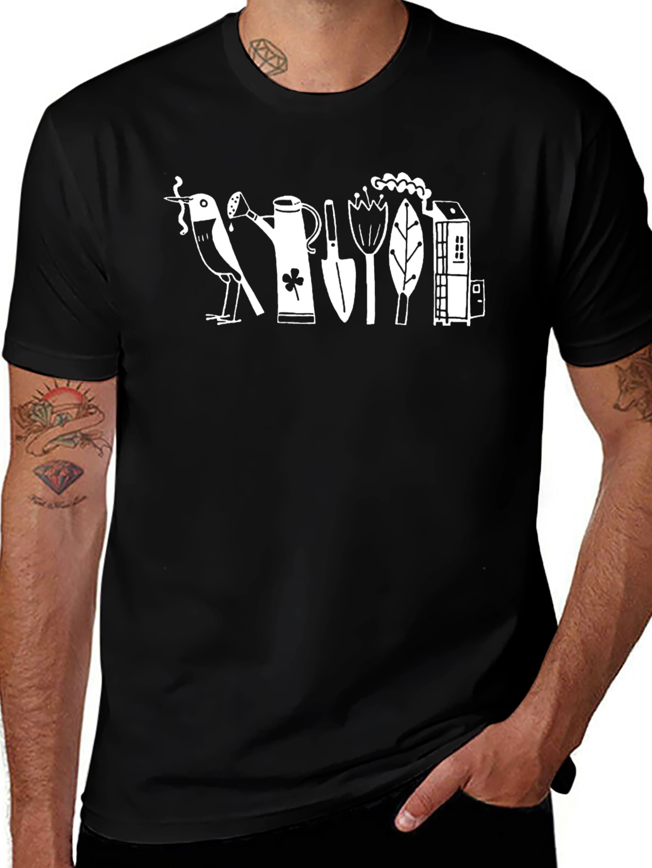 Variant 28 of Whimsical Gardening T-Shirt - Black