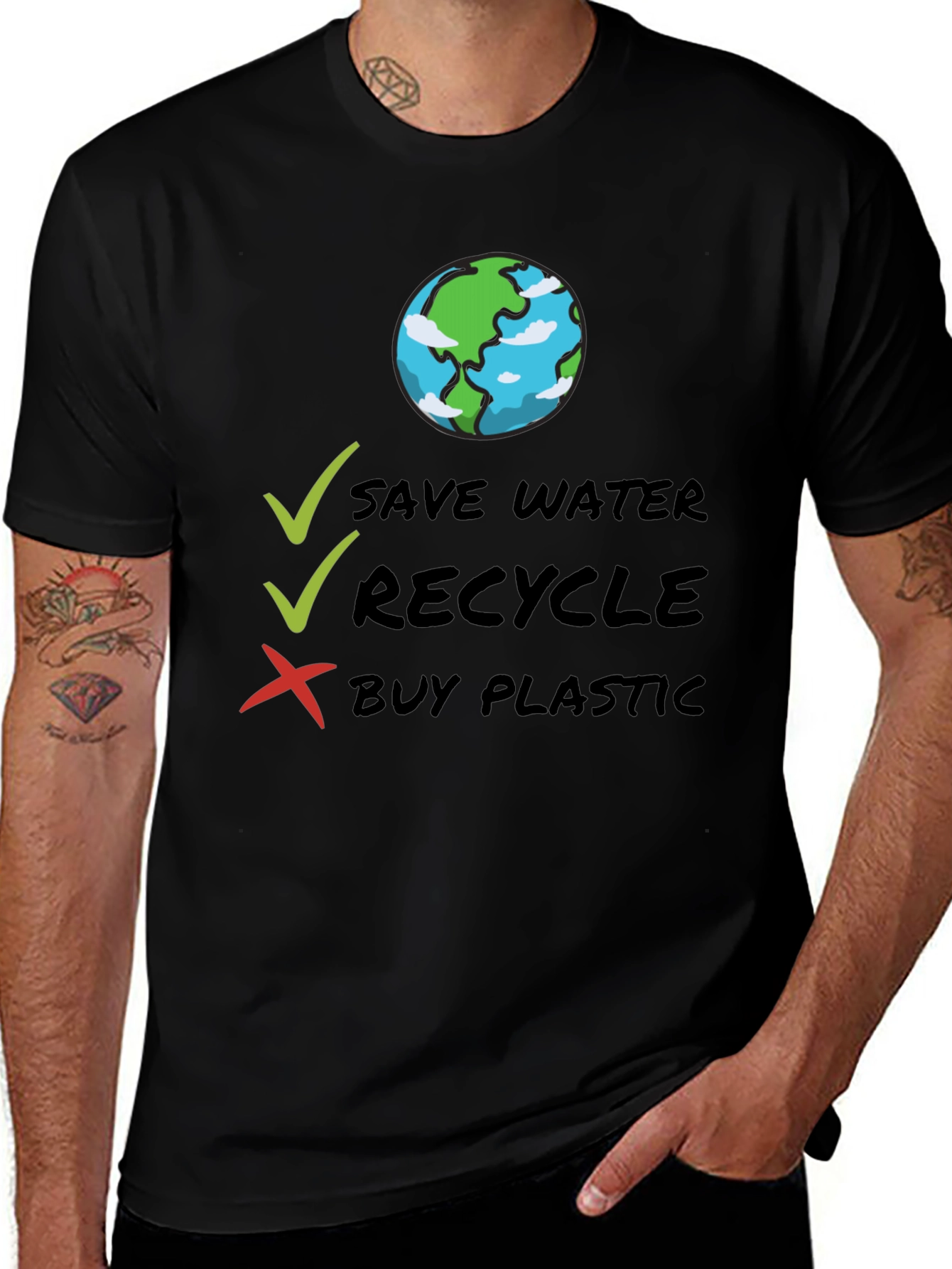Variant 6 of Eco-Friendly Graphic Tee: Save Water Recycle