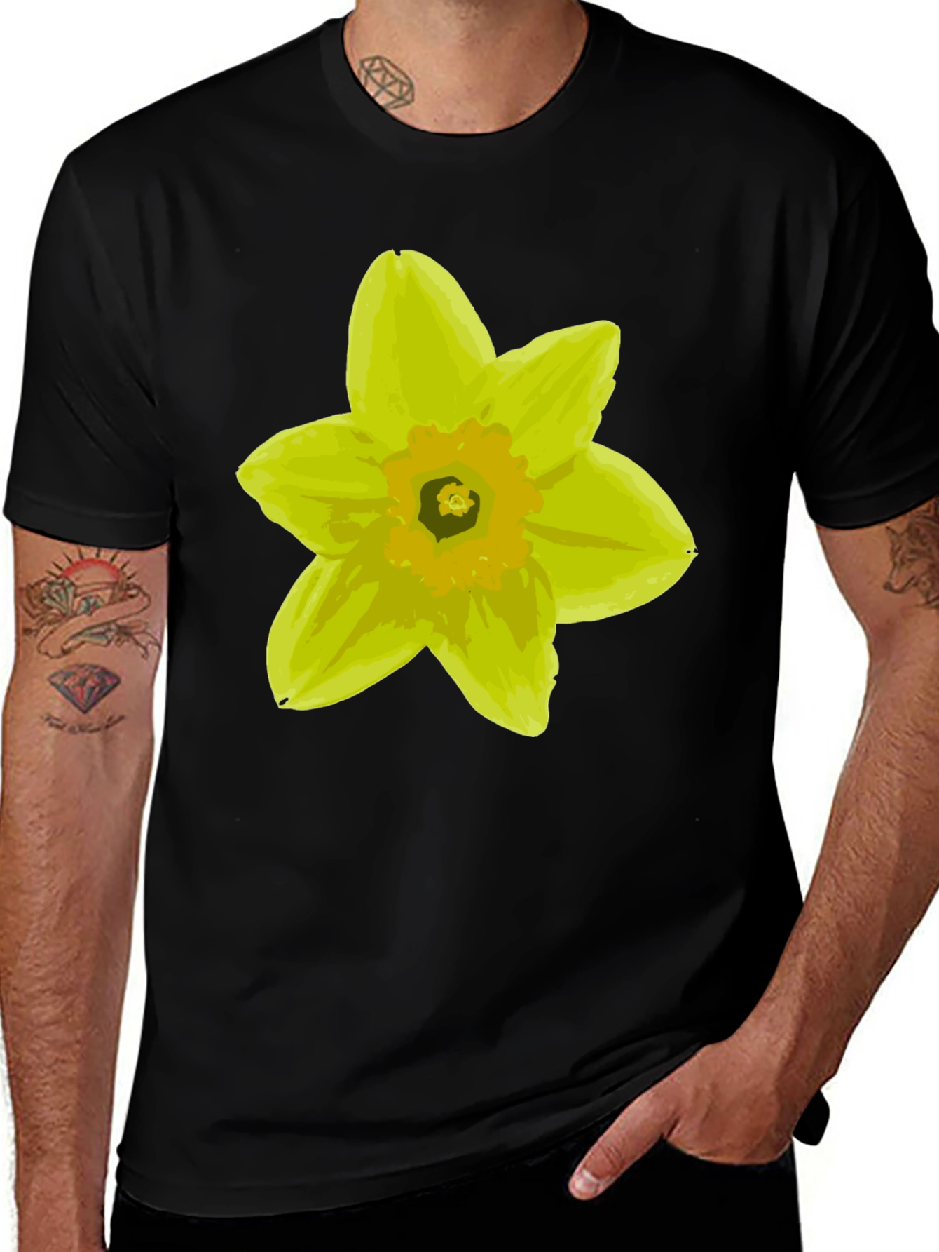 Variant 27 of Daffodil Graphic Tee - Black Cotton Blend