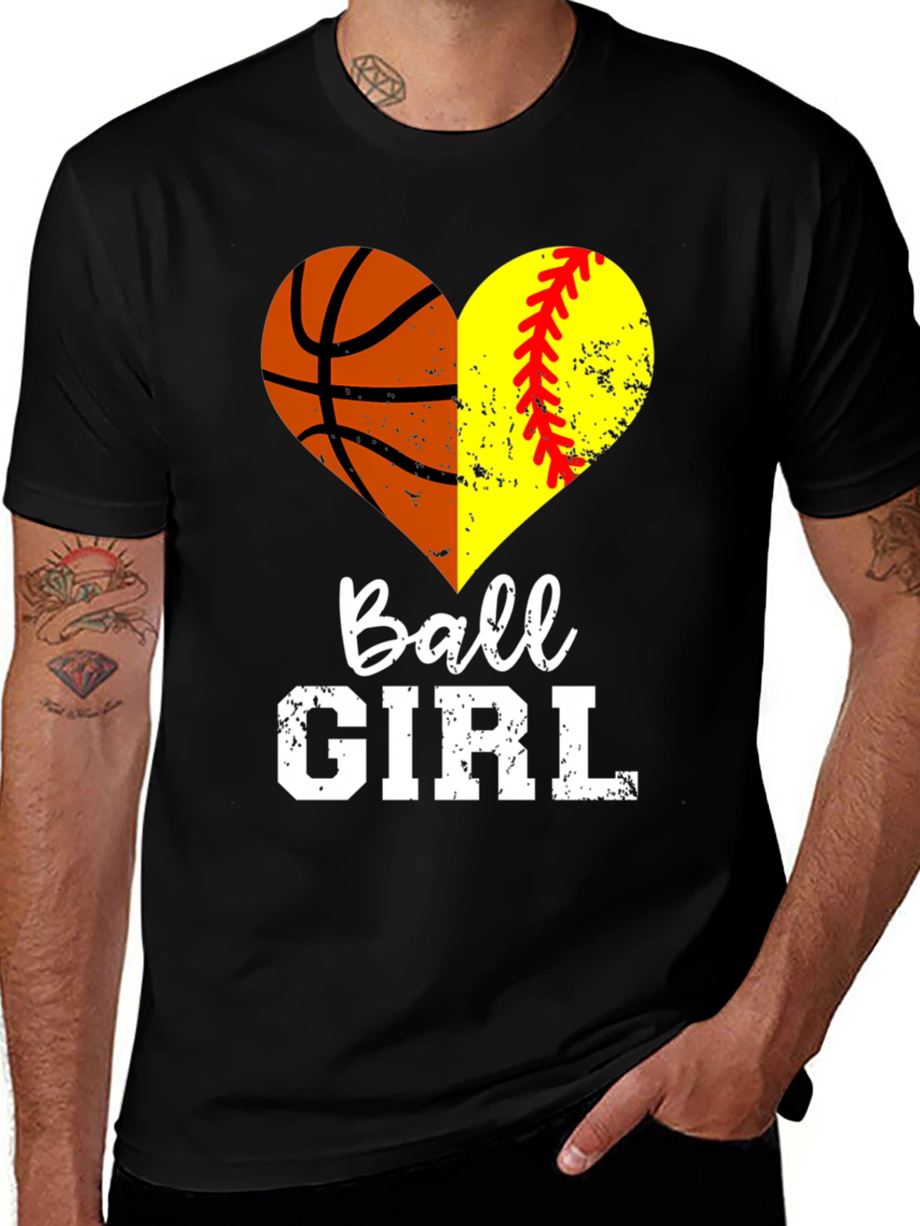 Ball Girl Heart Graphic T-Shirt