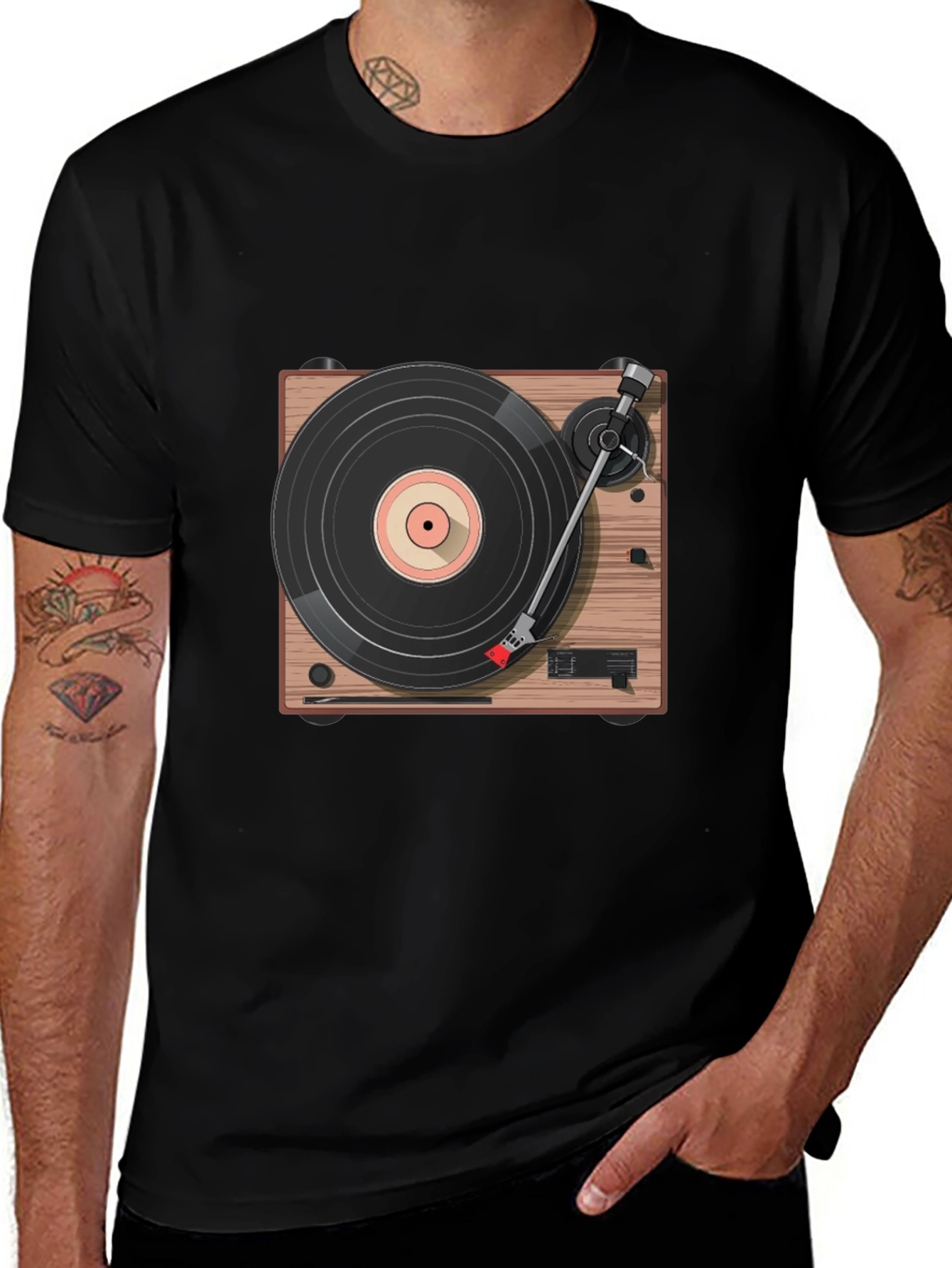 Variant 30 of Vintage Record Player T-Shirt - Classic Vinyl Style
