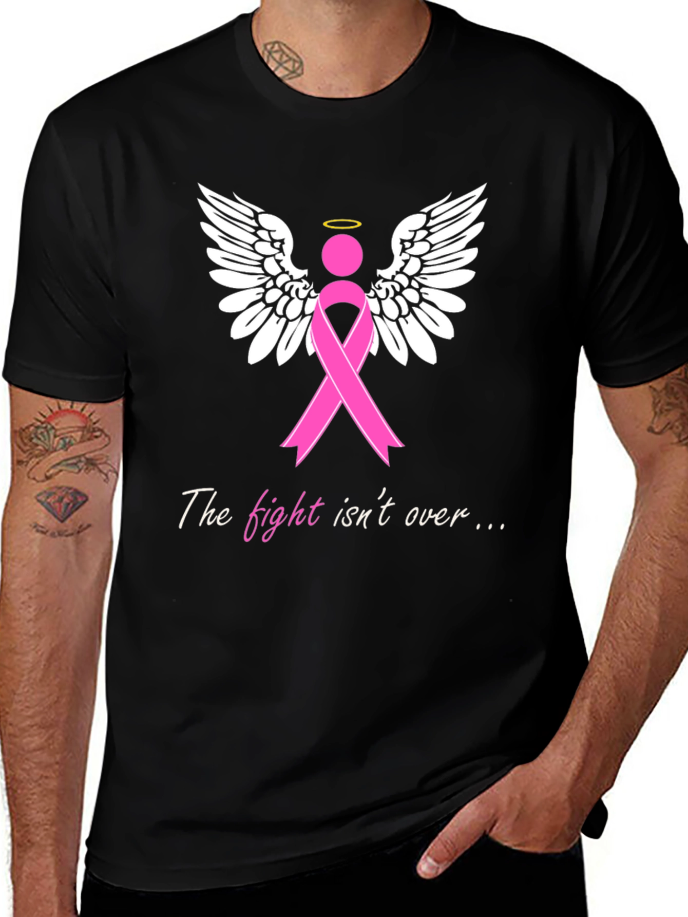 Variant 9 of Fight Isn't Over Breast Cancer Awareness T-Shirt