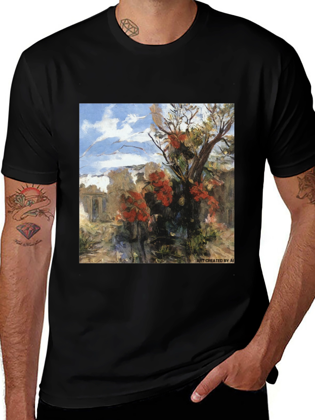 Variant 26 of Artistic Landscape Graphic Tee - Modern Impressionism